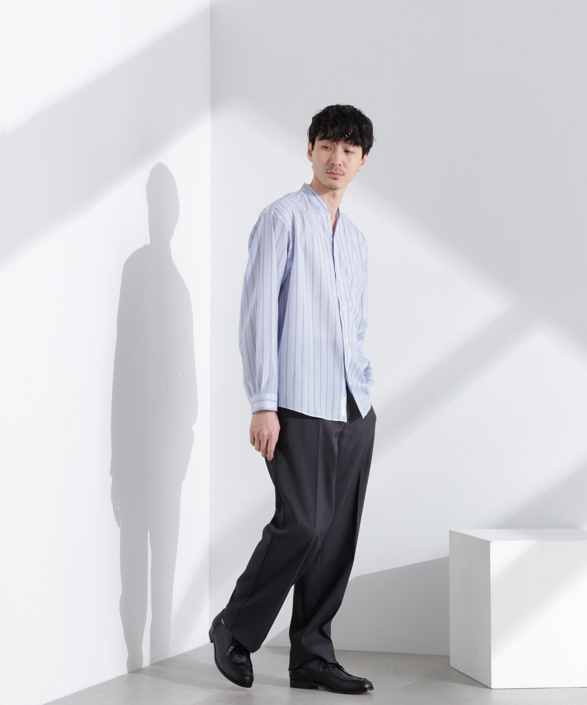 nano･universe「ドレープストレートスラックス（セットアップ可）」|チノ|