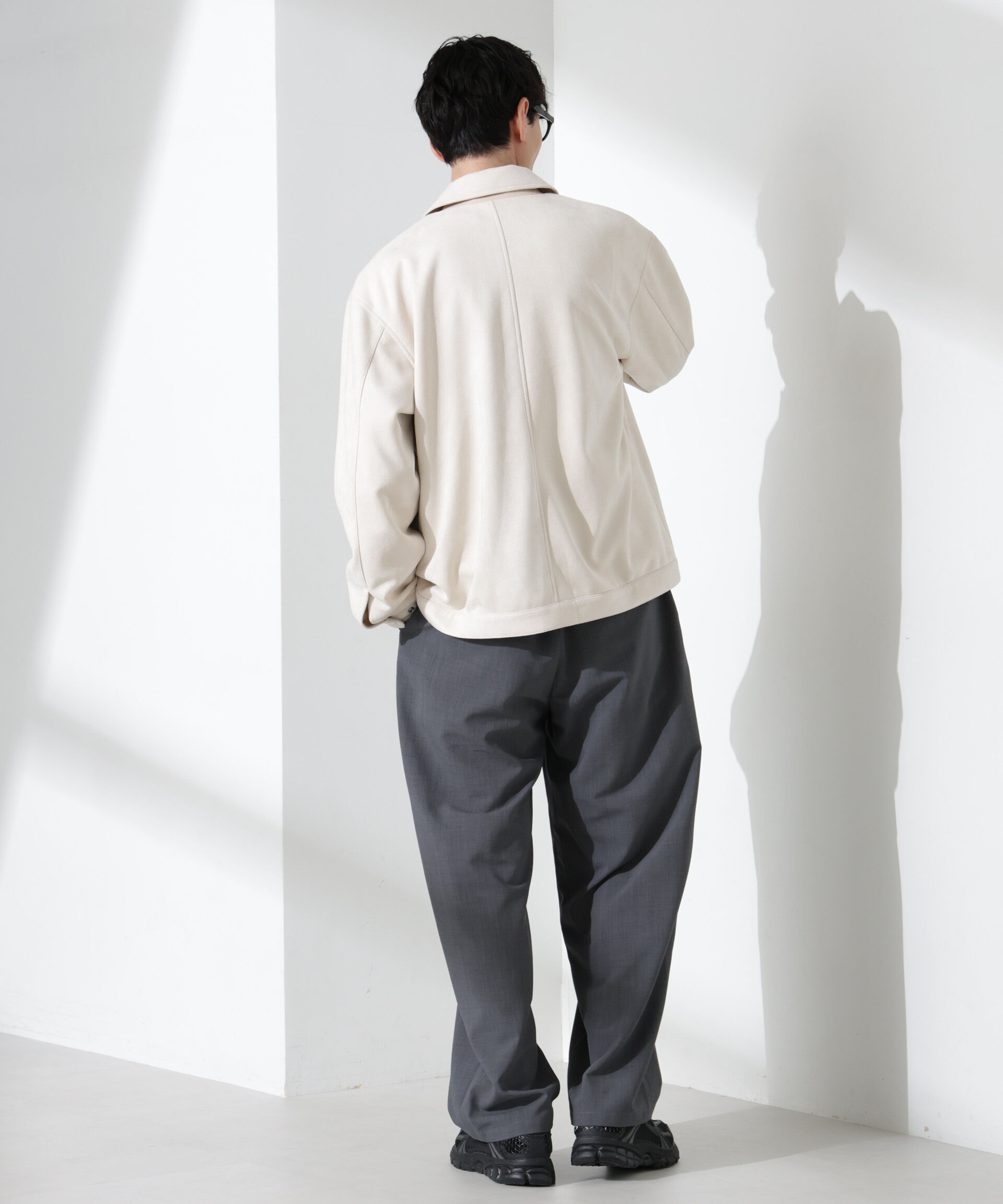 nano･universe「フェイクスエードシャツブルゾン」|ブルゾン・スタジャン|