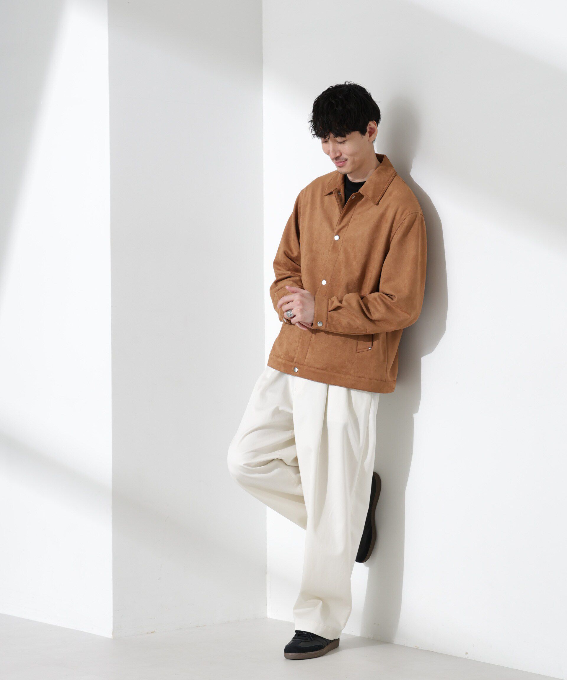 nano･universe「フェイクスエードシャツブルゾン」|ブルゾン・スタジャン|