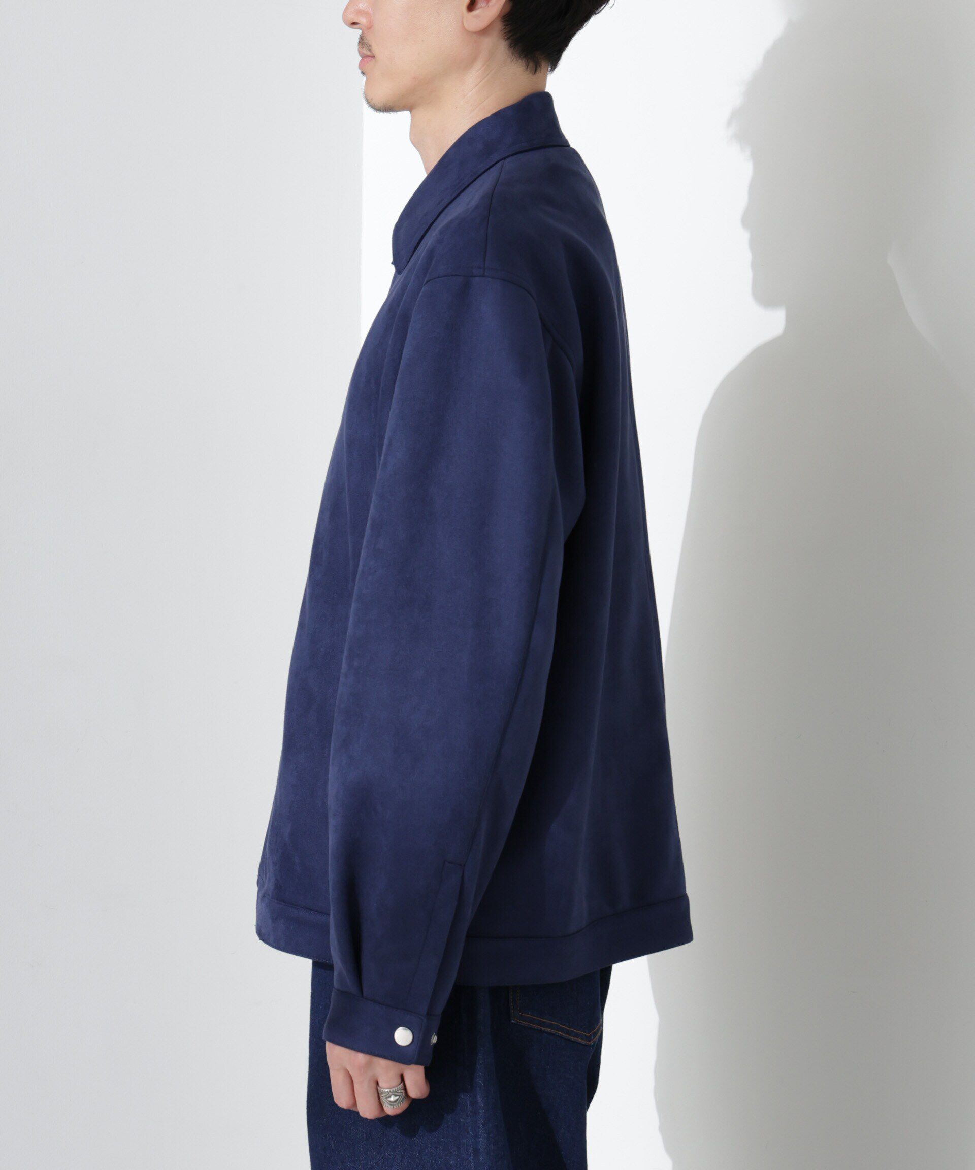 nano･universe「フェイクスエードシャツブルゾン」|ブルゾン・スタジャン|