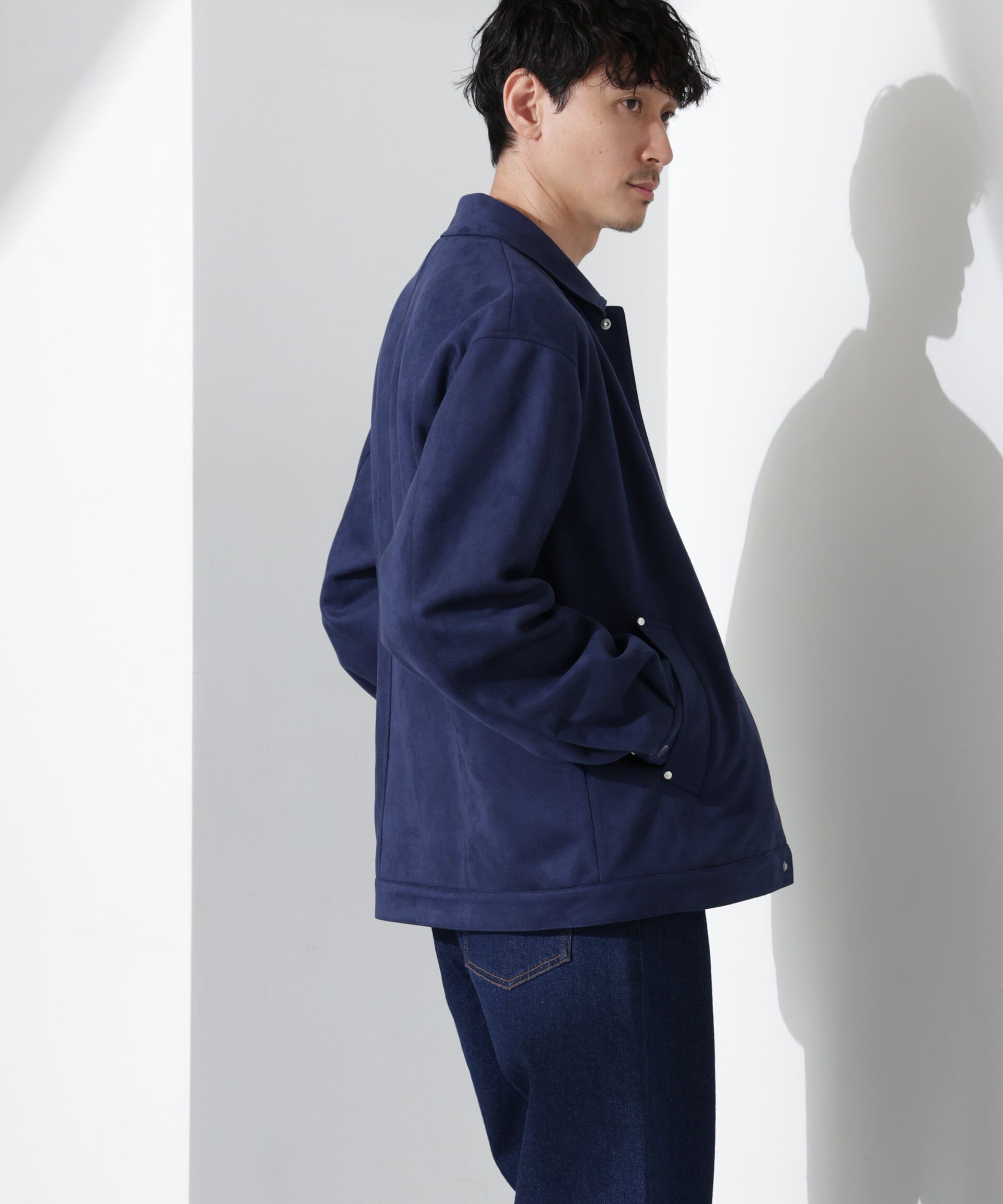 nano･universe「フェイクスエードシャツブルゾン」|ブルゾン・スタジャン|