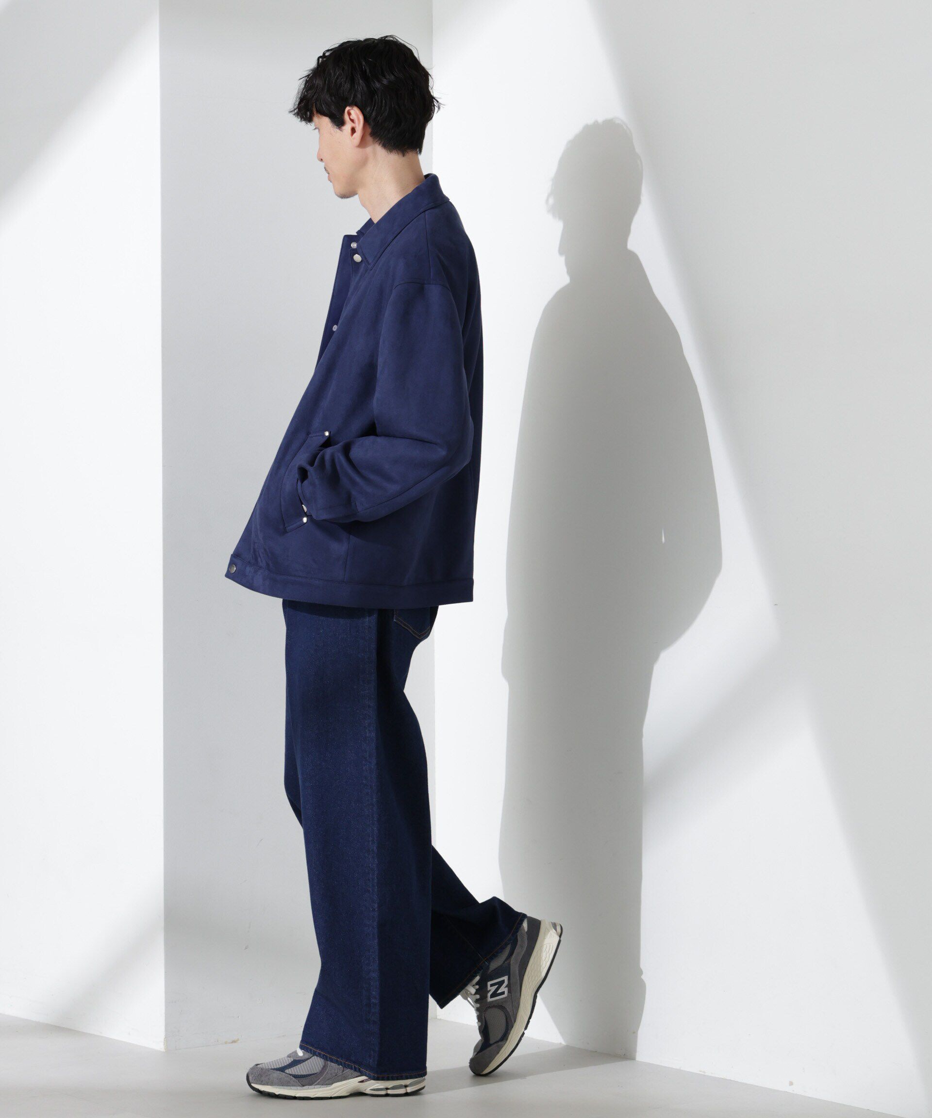 nano･universe「フェイクスエードシャツブルゾン」|ブルゾン・スタジャン|