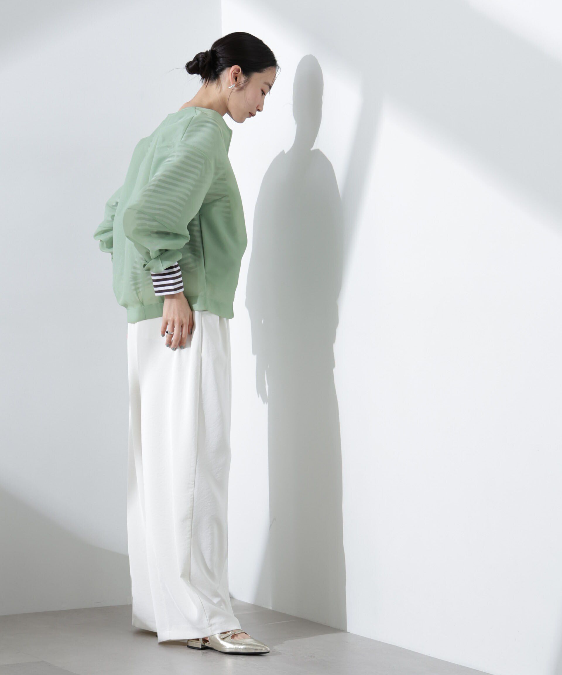 nano･universe「シアーダンボールカットノーカラーZIPupジャケット」|テーラードジャケット|