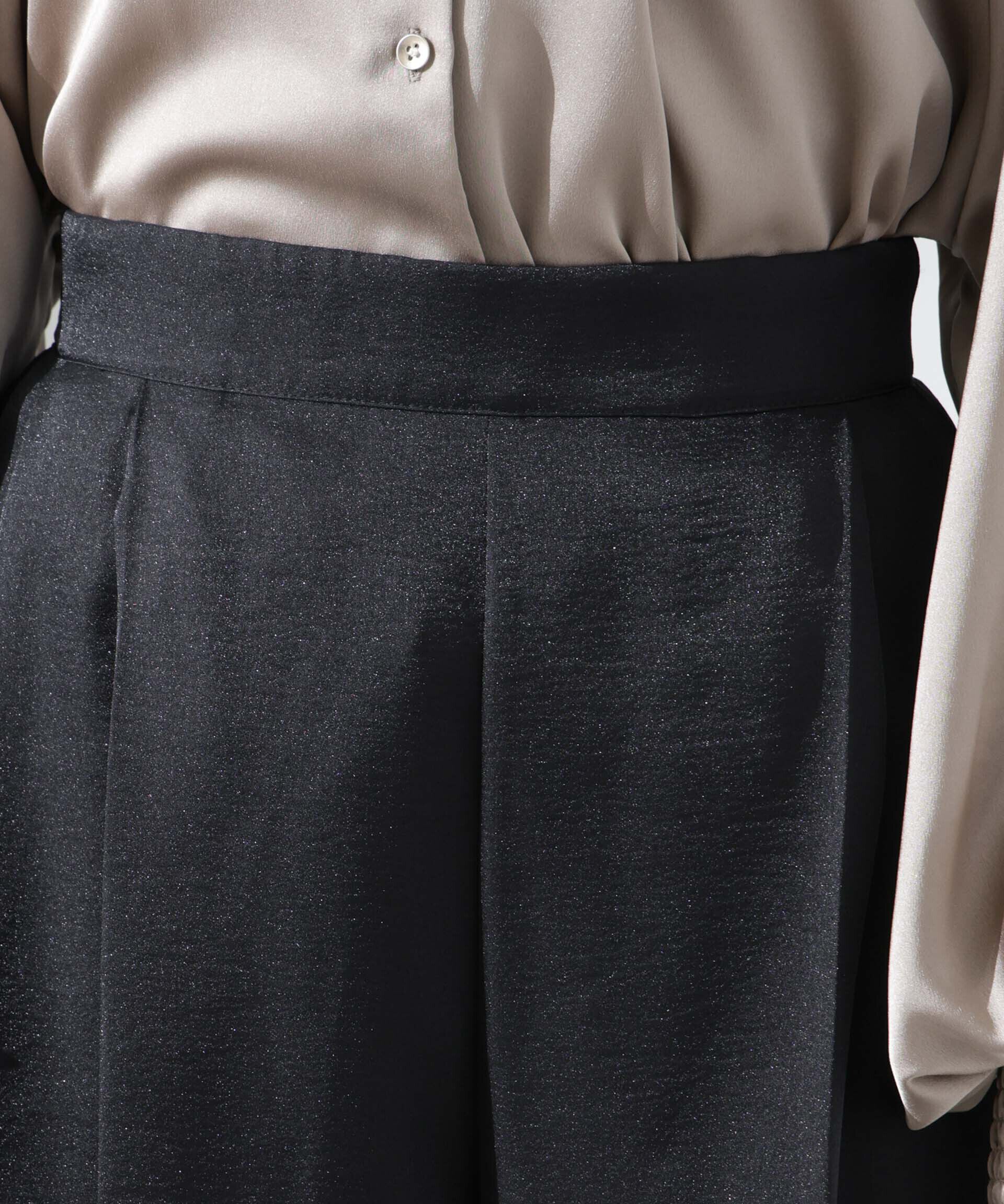 nano･universe「シアーヘムタックワイドパンツ」|チノ|