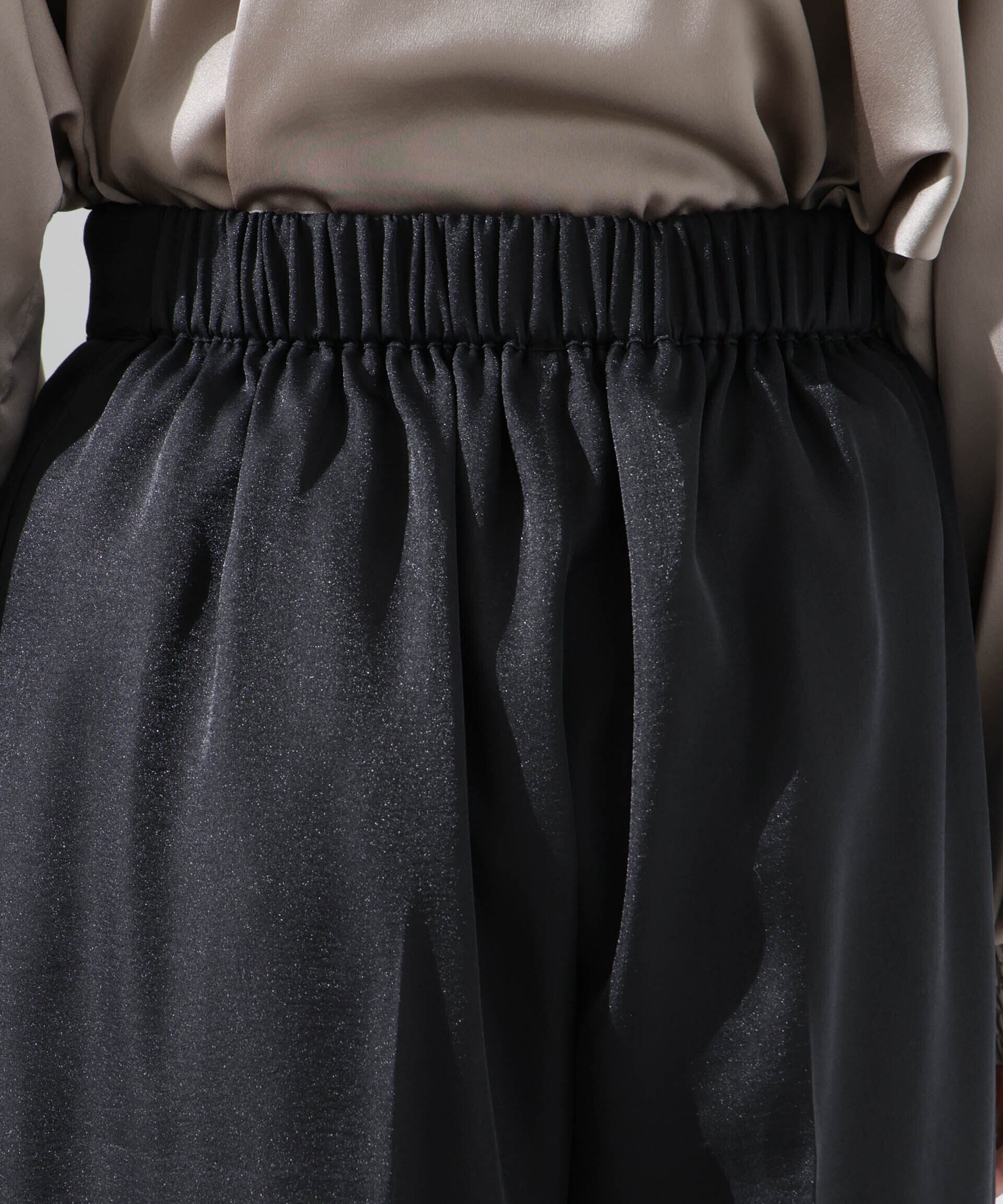 nano･universe「シアーヘムタックワイドパンツ」|チノ|