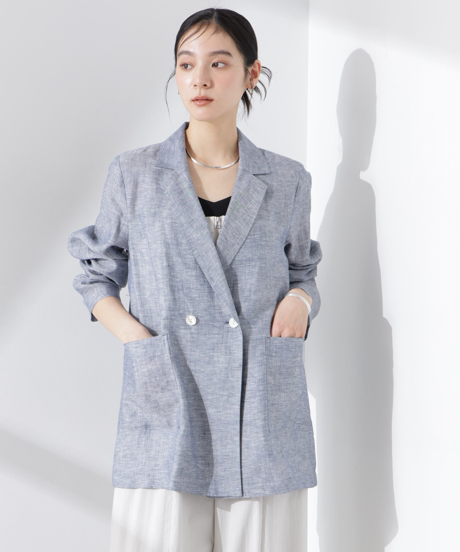 nano･universe「ヨーロピアンフラックス シアージャケット（セットアップ可）」|テーラードジャケット|