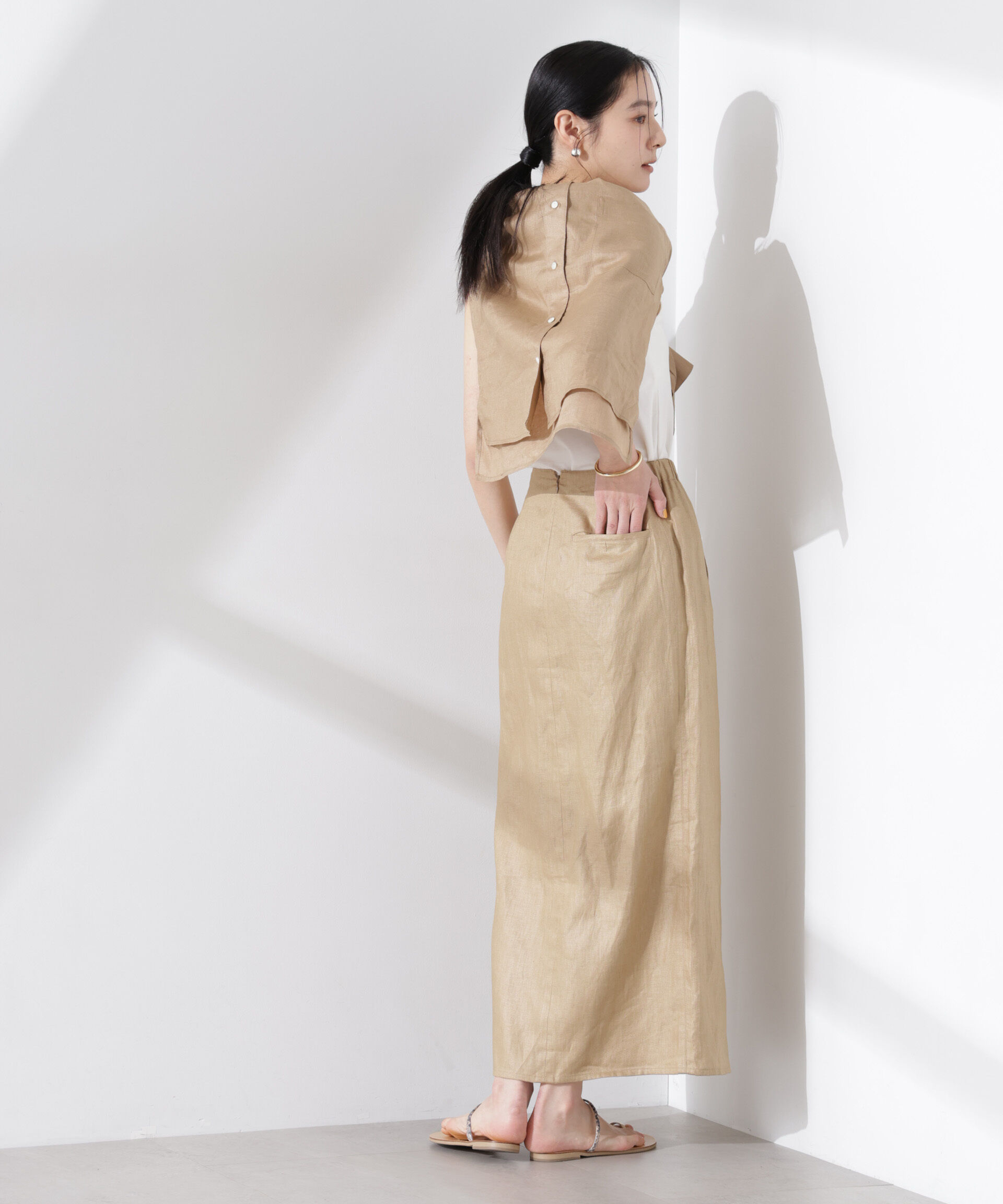 nano･universe「ヨーロピアンフラックス サイド切替Iラインスカート（セットアップ可）」|スカート|