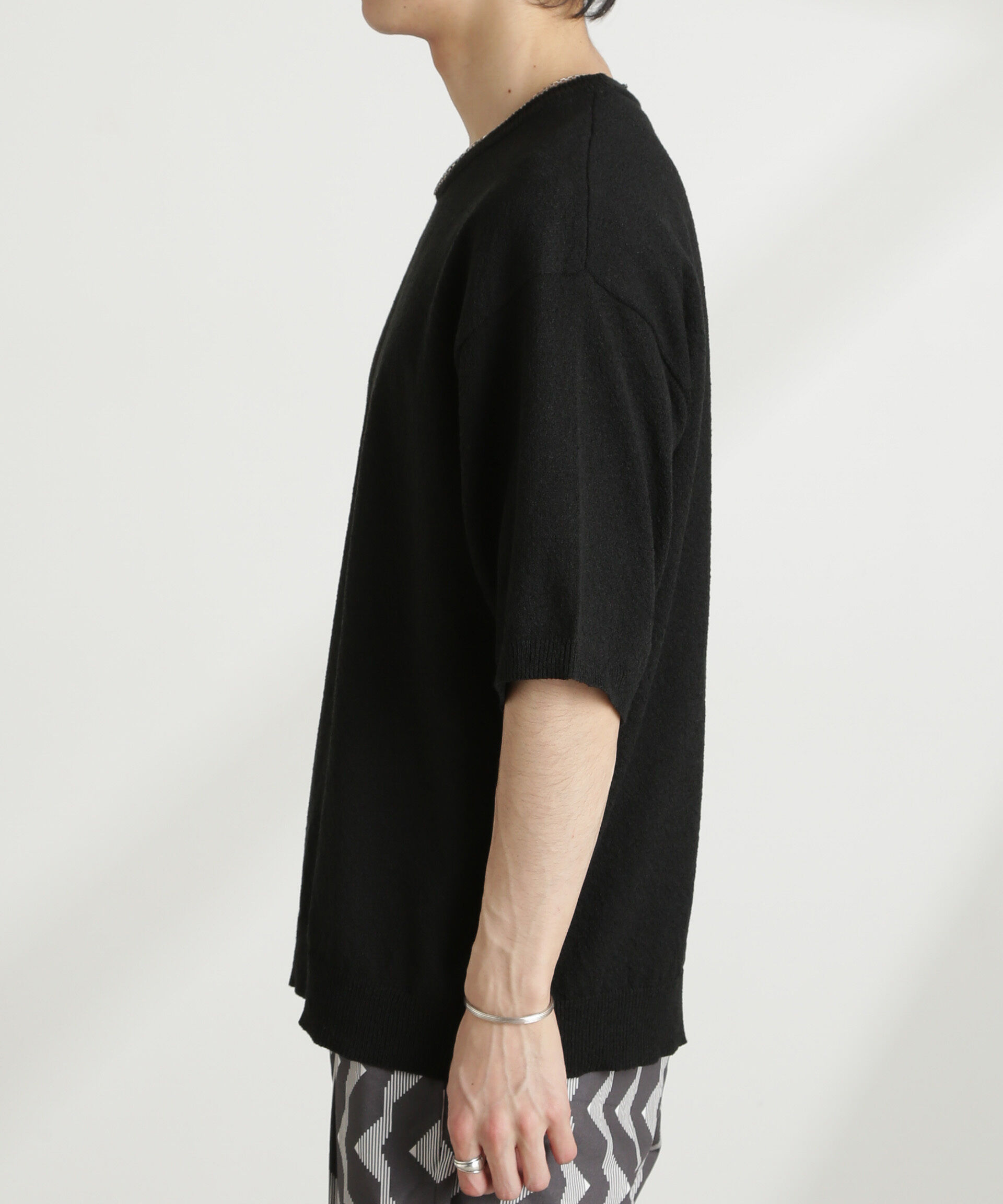 nano･universe「ブークレクルーネックニット 半袖」|ニット・セーター|