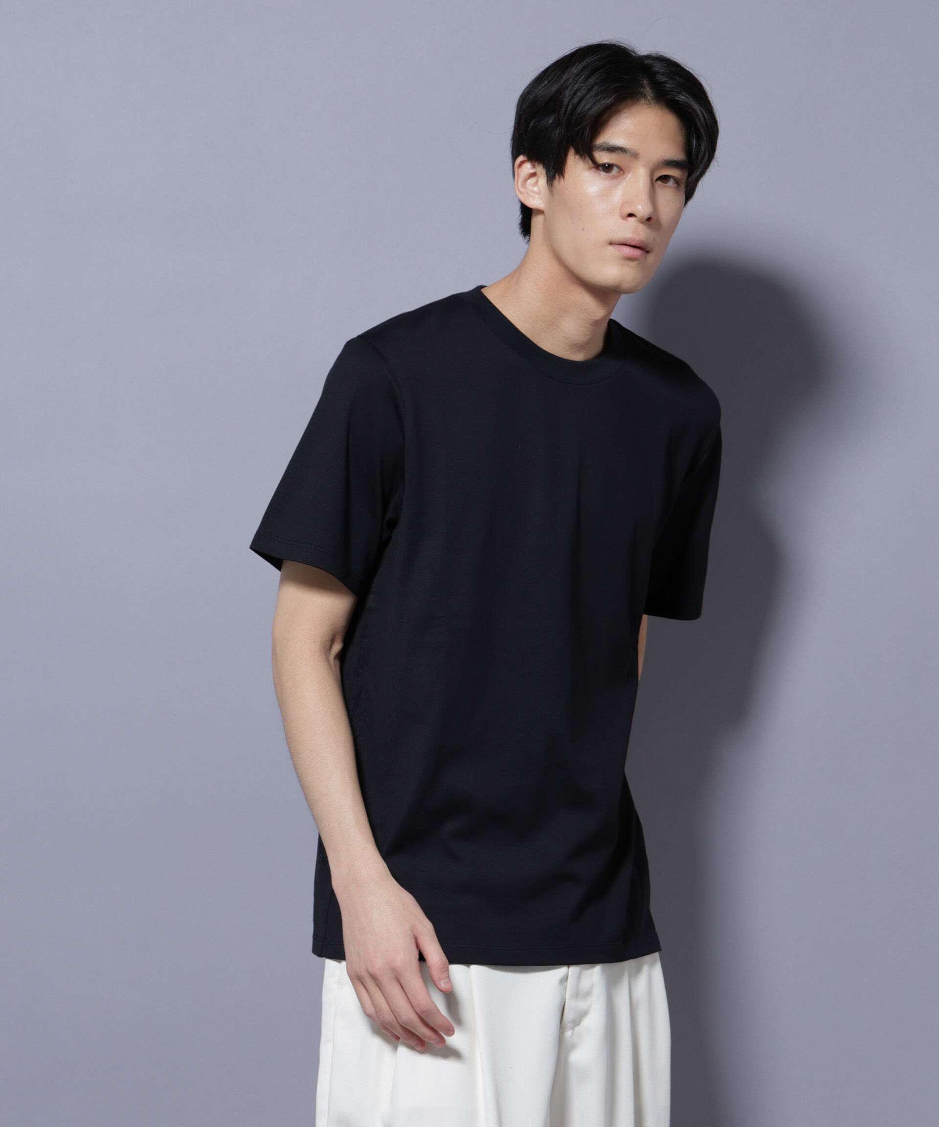 nano･universe「Anti Soaked(R) 汗染み防止 クルーネック レギュラーシルエットTシャツ」|Tシャツ・カットソー|