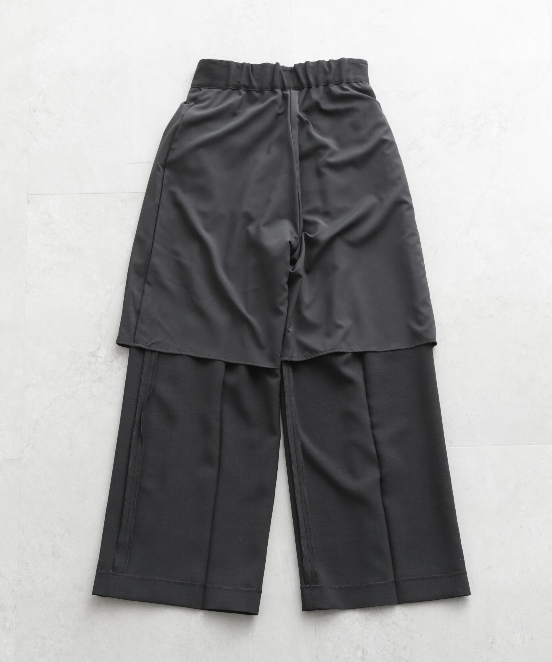 nano･universe「メランジドライ ベルト付きタックワイドパンツ(セットアップ可)」|チノ|