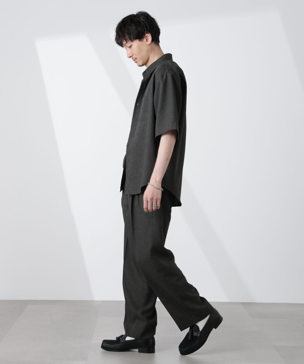 nano･universe「テックリネンシャツ 半袖」|シャツ・ブラウス|
