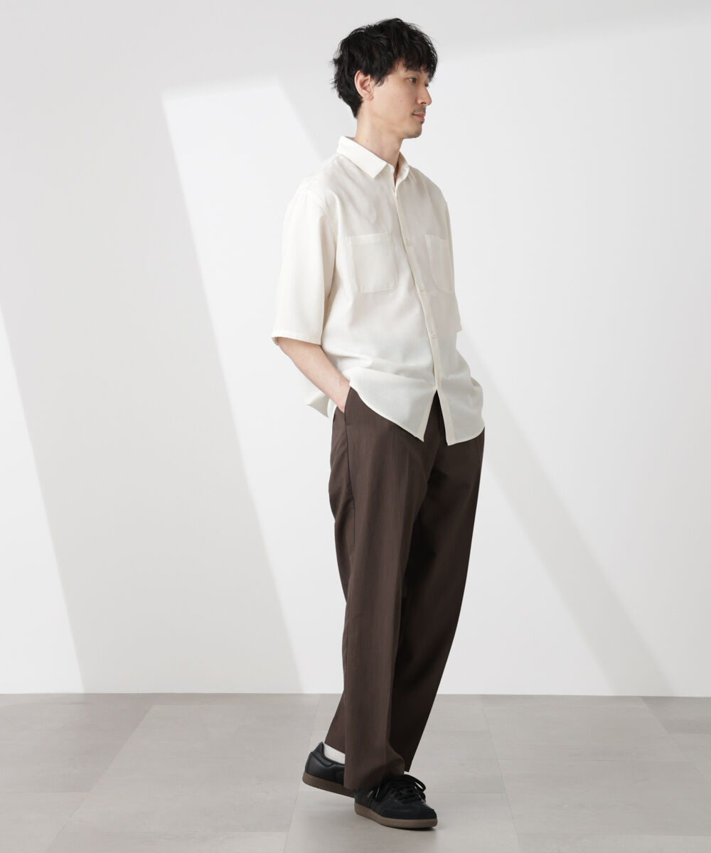 nano･universe「テックリネンシャツ 半袖」|シャツ・ブラウス|