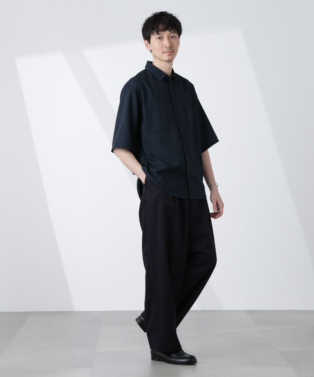 nano･universe「テックリネンシャツ 半袖」|シャツ・ブラウス|