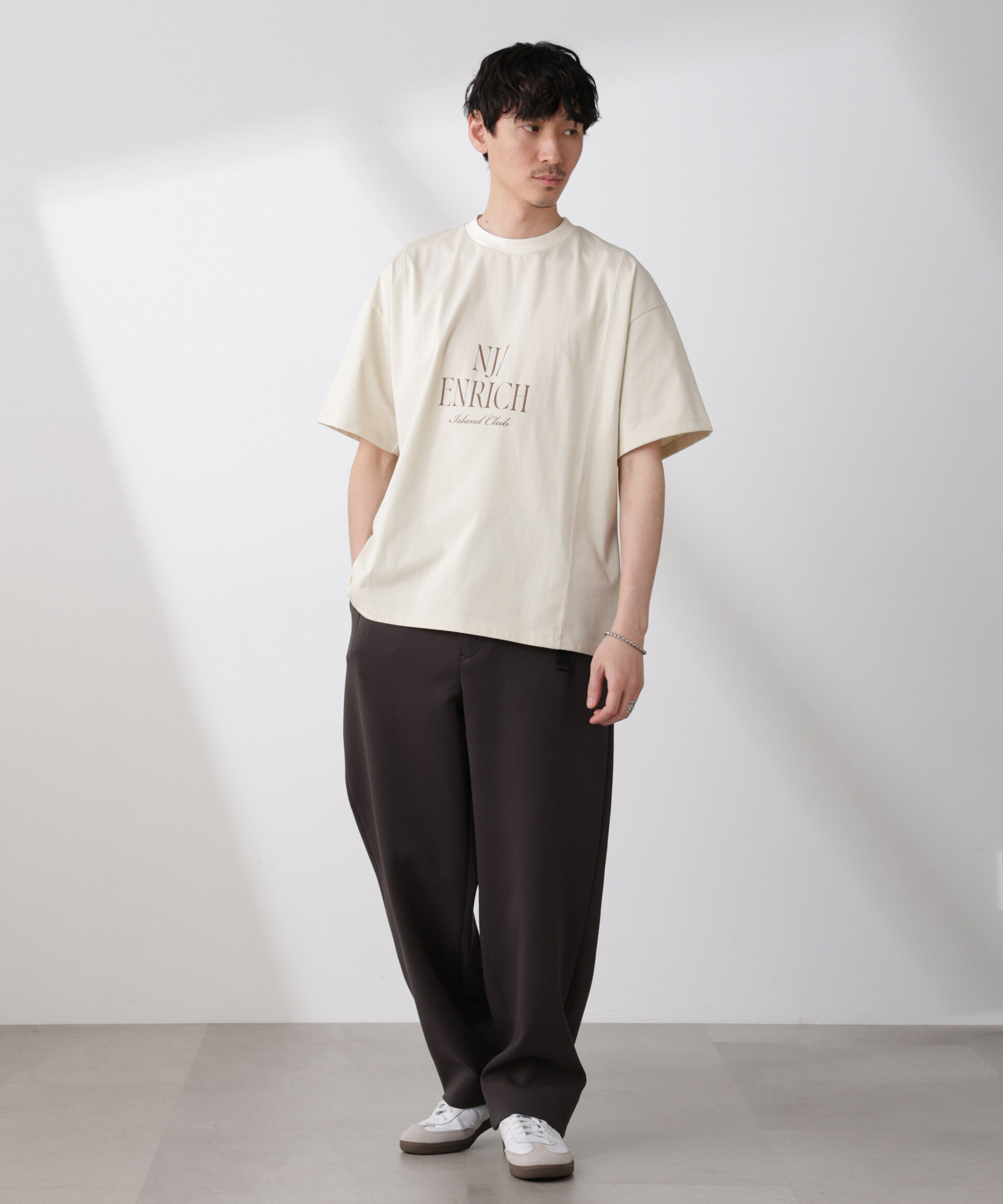 nano･universe「「NJ/CLUB」 ENRICHプリント切り替え Tシャツ」|Tシャツ・カットソー|