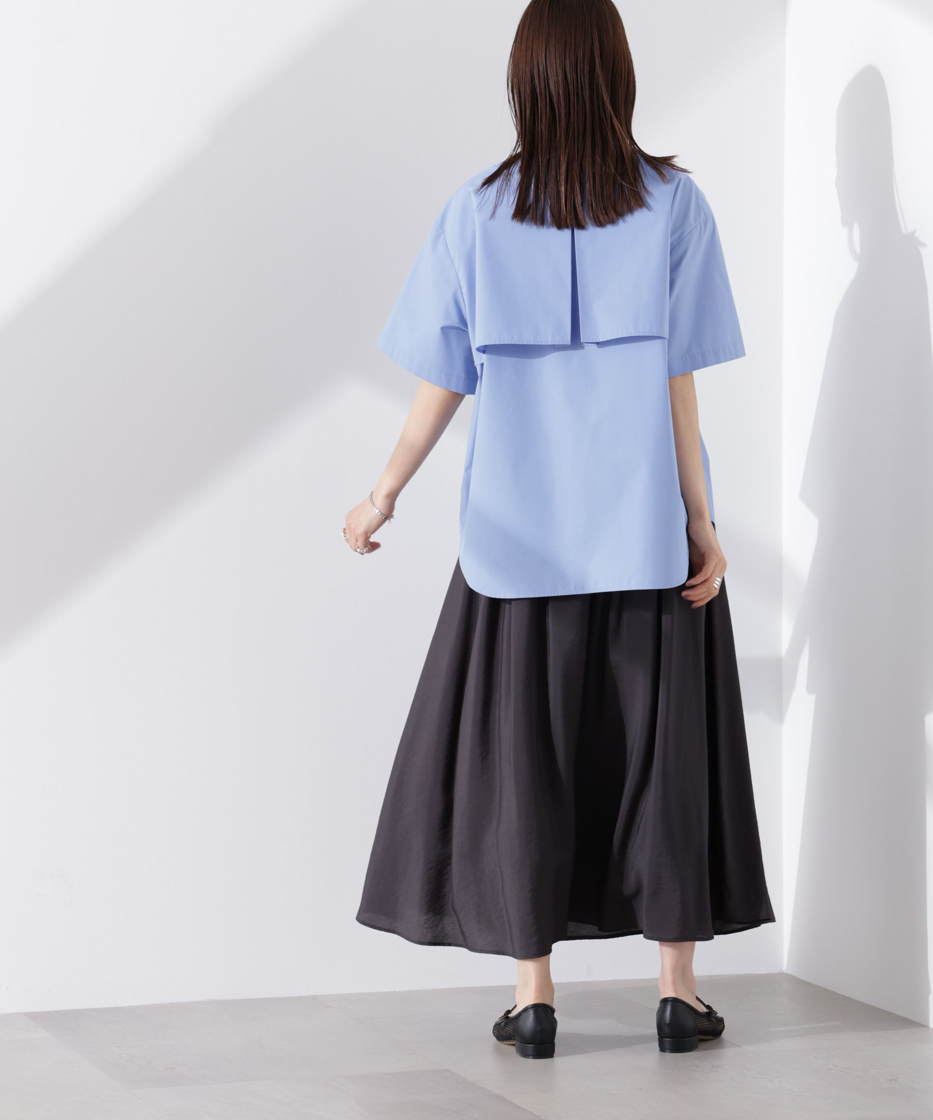 nano･universe「ケープディティール半袖シャツ」|シャツ・ブラウス|