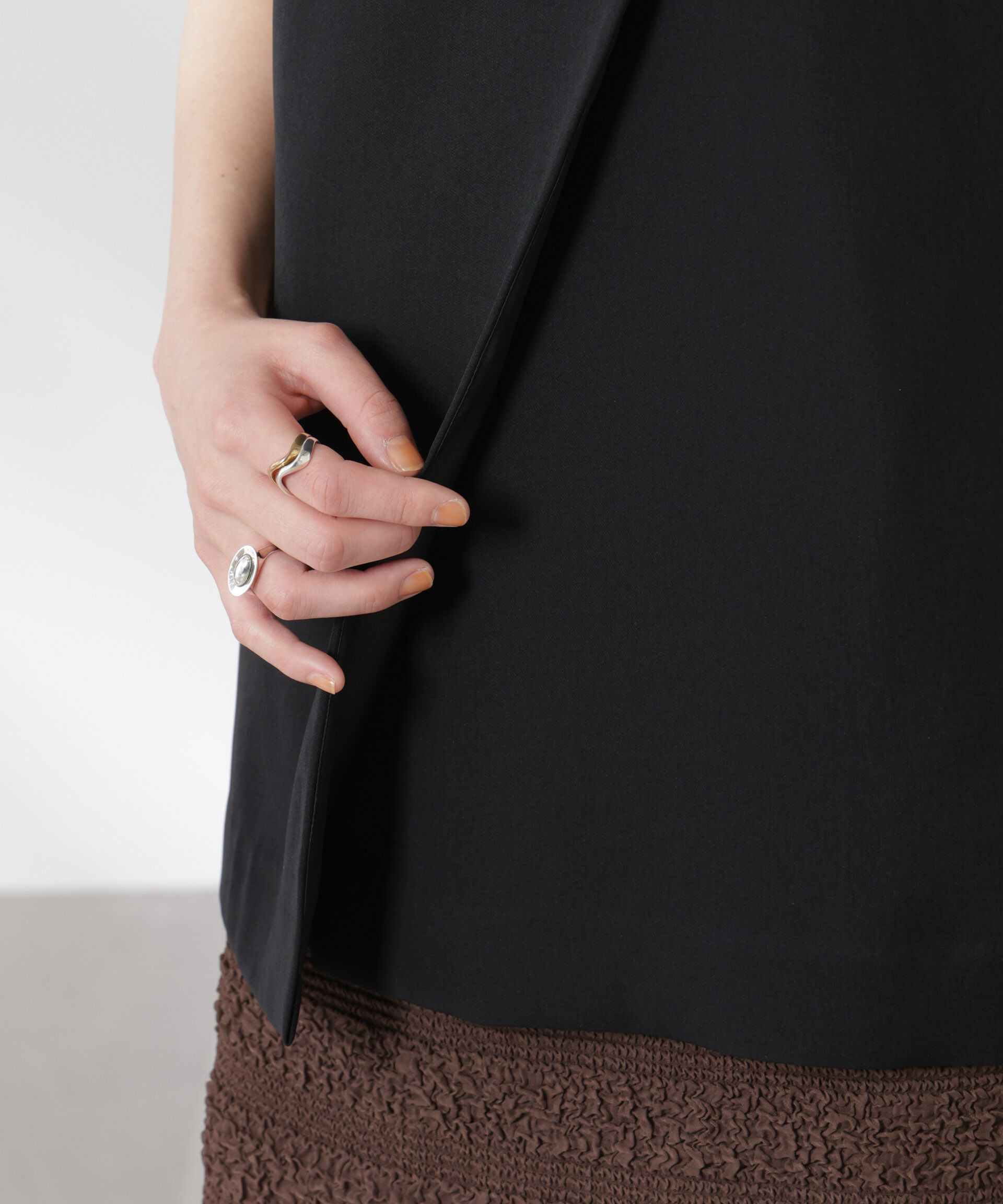 nano･universe「ダブルクロスフロントレイヤードブラウス (セットアップ可)」|シャツ・ブラウス|