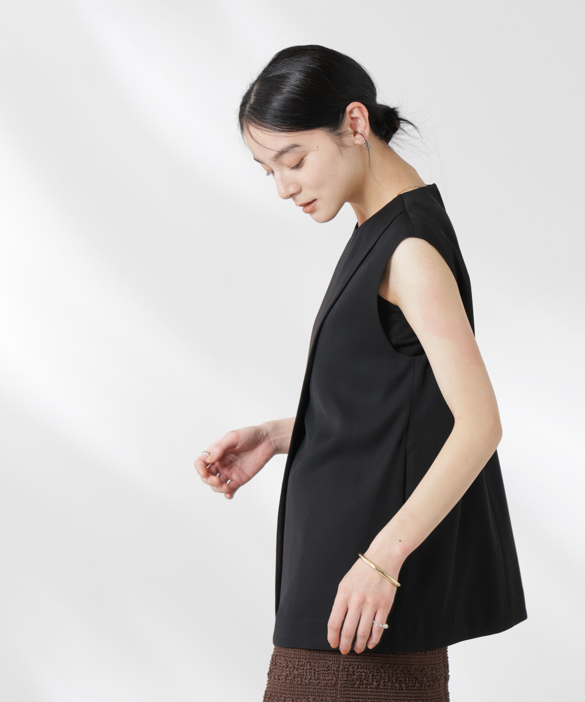 nano･universe「ダブルクロスフロントレイヤードブラウス (セットアップ可)」|シャツ・ブラウス|