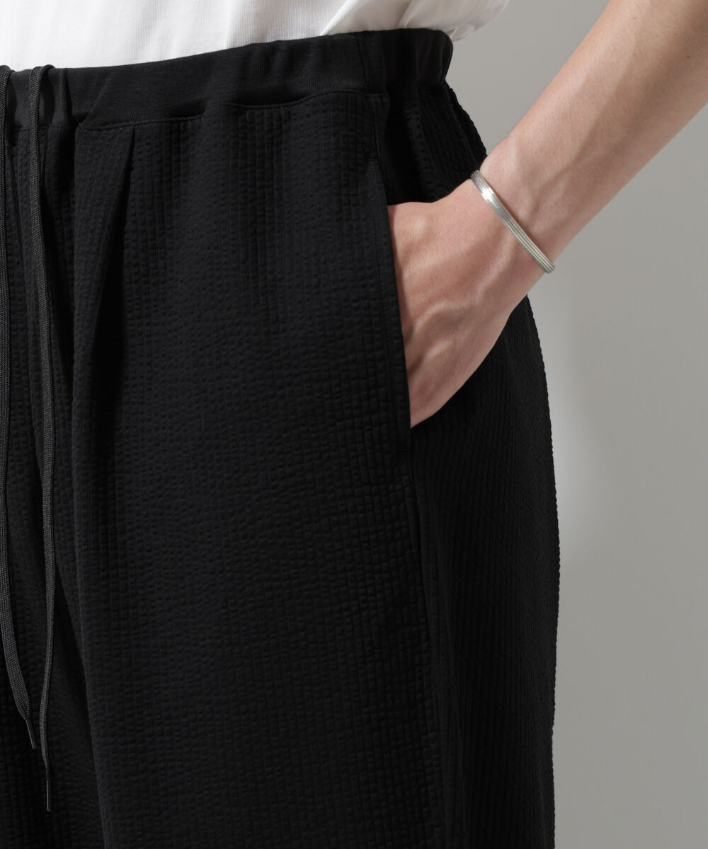 nano･universe「ジャージーサッカーワイドテーパードパンツ」|チノ|