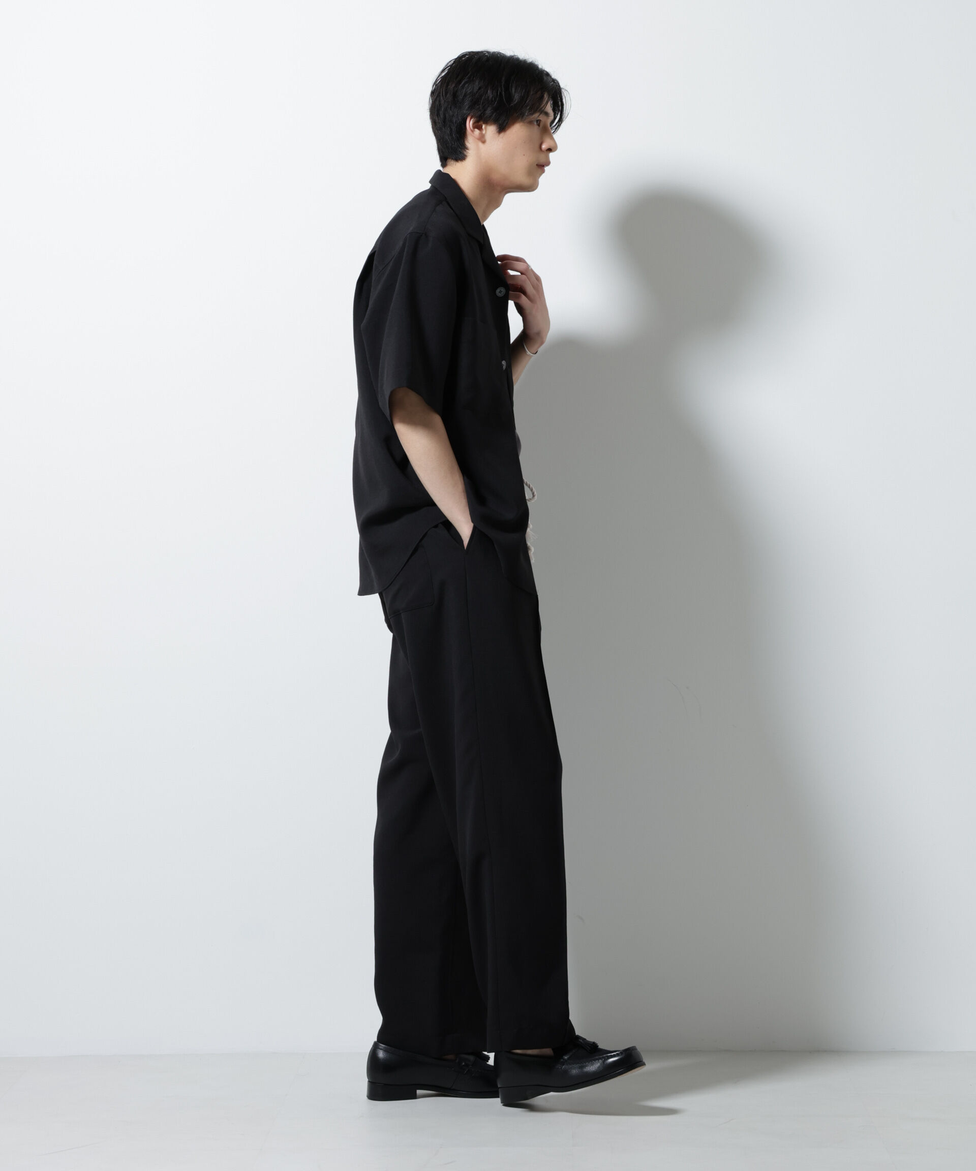 nano･universe「メランジドライオープンカラーシャツ（セットアップ可）」|シャツ・ブラウス|