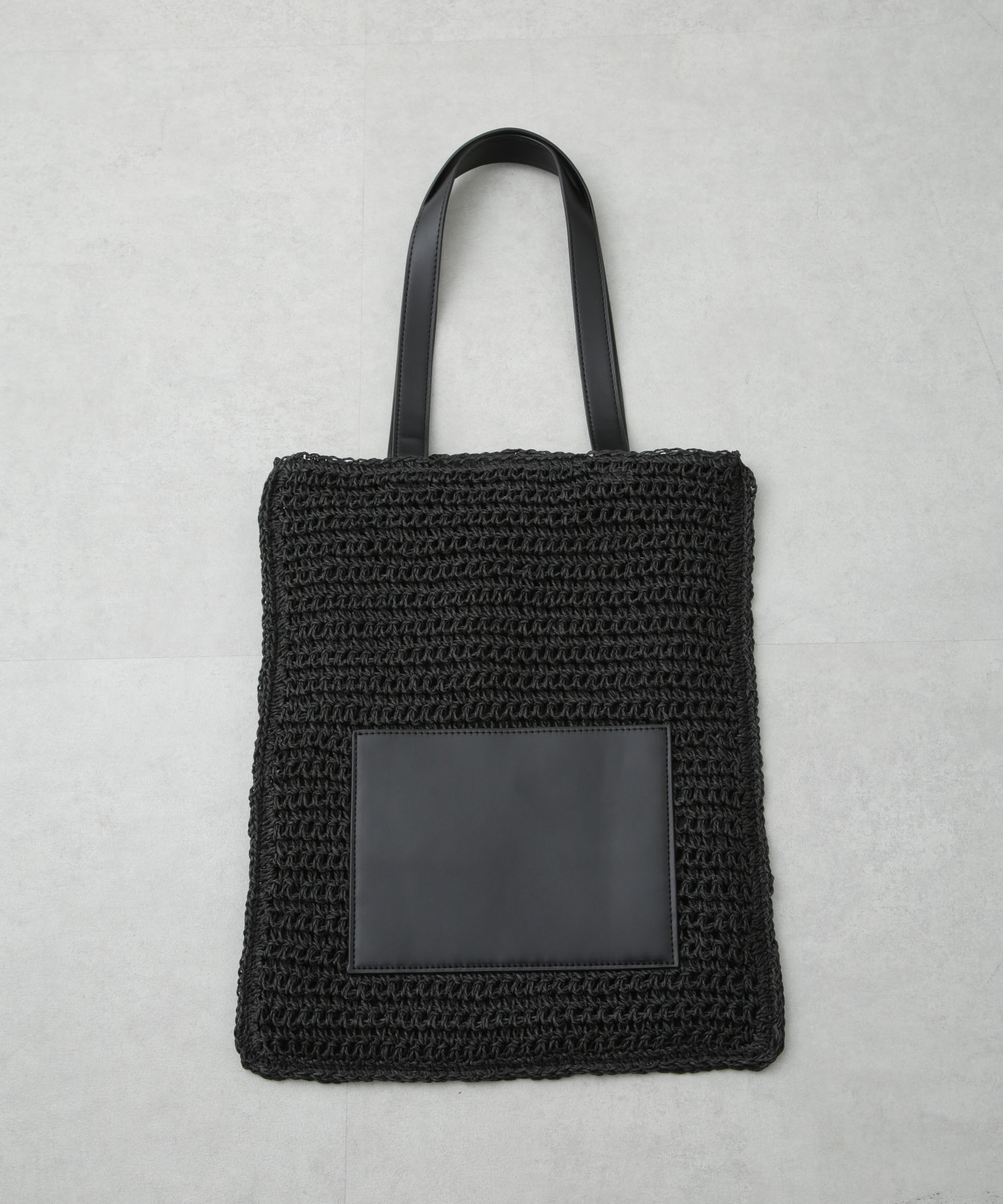 nano･universe「ストローメッシュトートバッグ」|ショルダー・メッセンジャー|ブラック