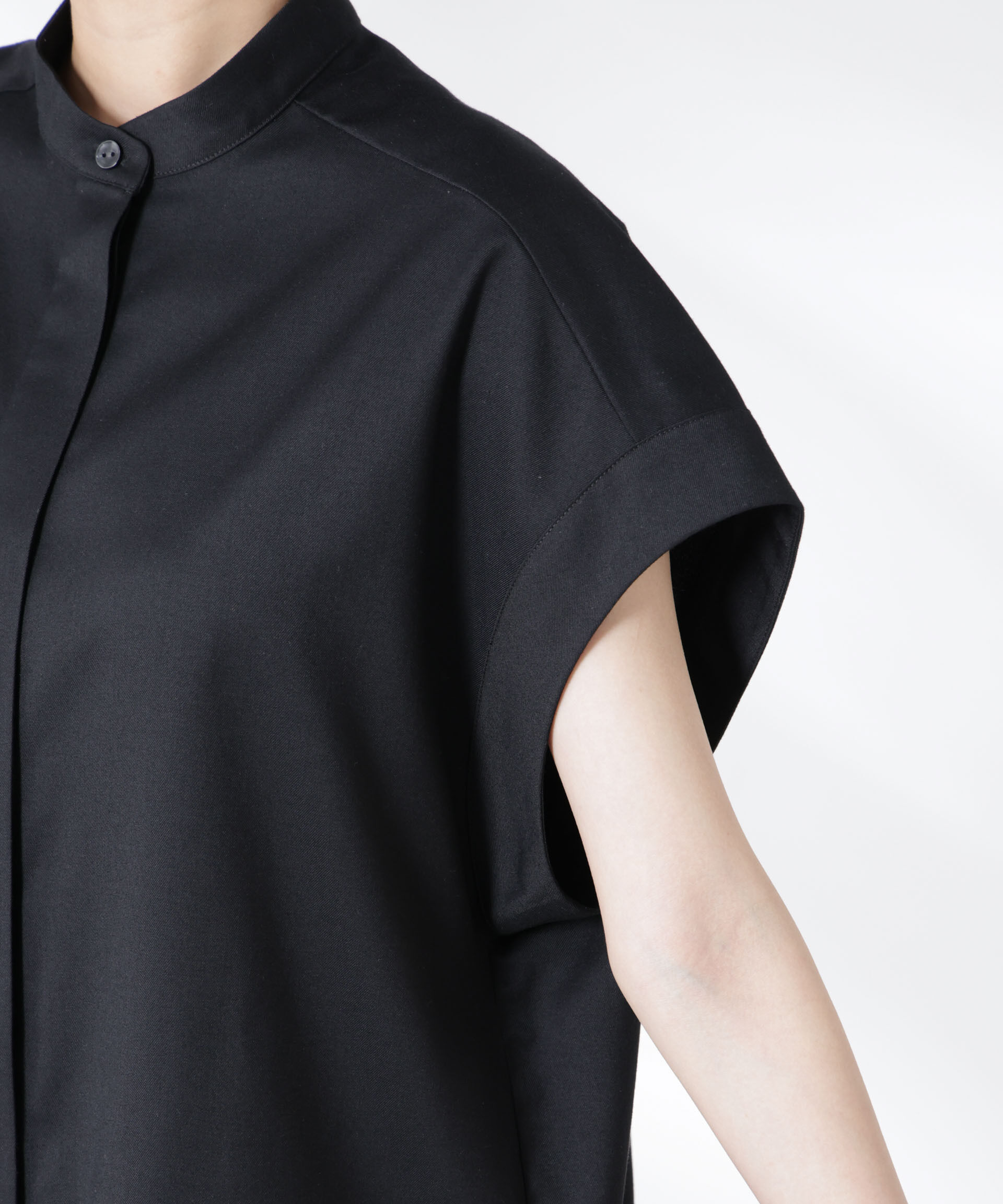 nano･universe「バンドカラーノースリーブシャツ(セットアップ可)」|シャツ・ブラウス|