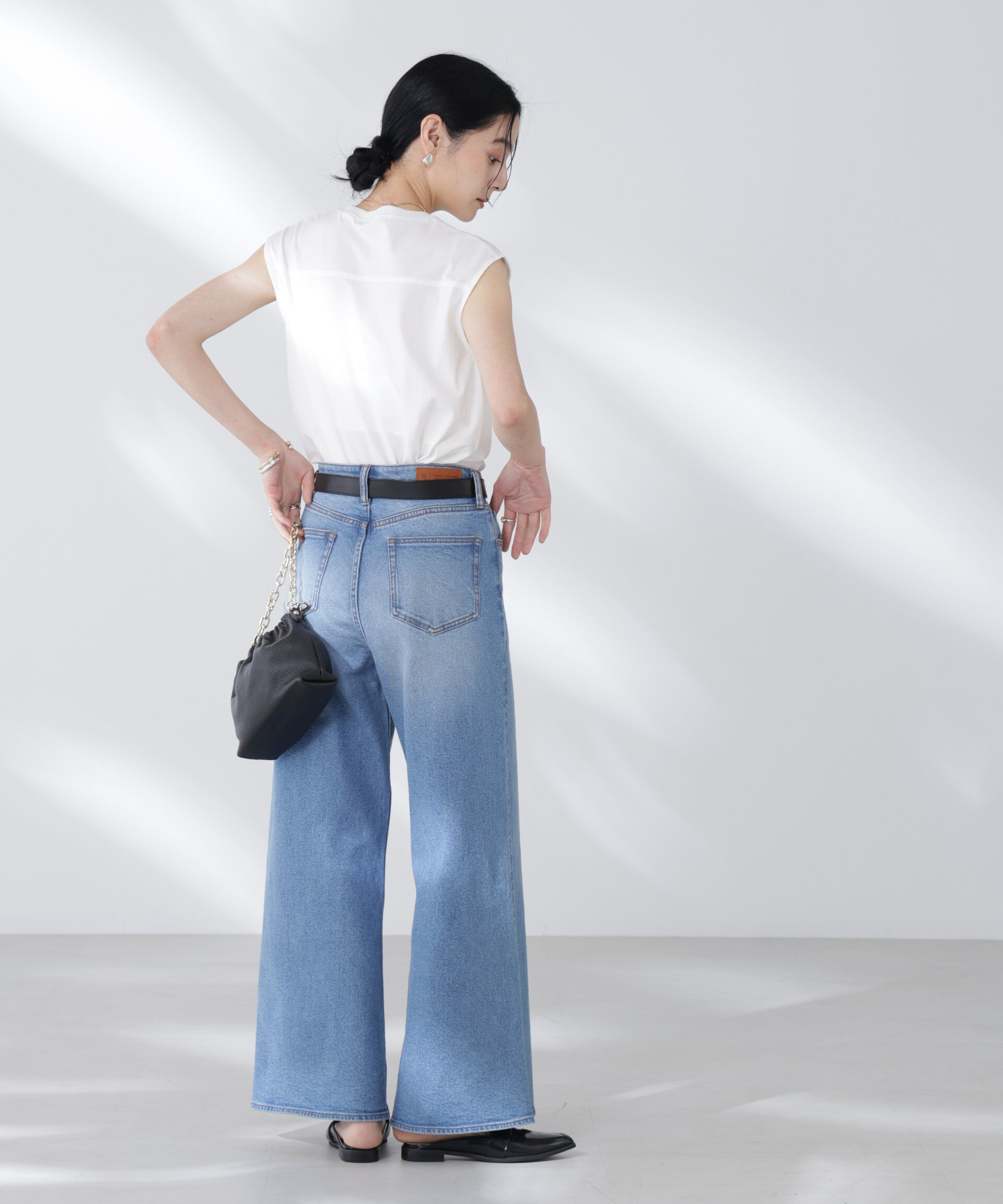 nano･universe「NANOFINE強撚コットンノースリーブトップス」|Tシャツ・カットソー|