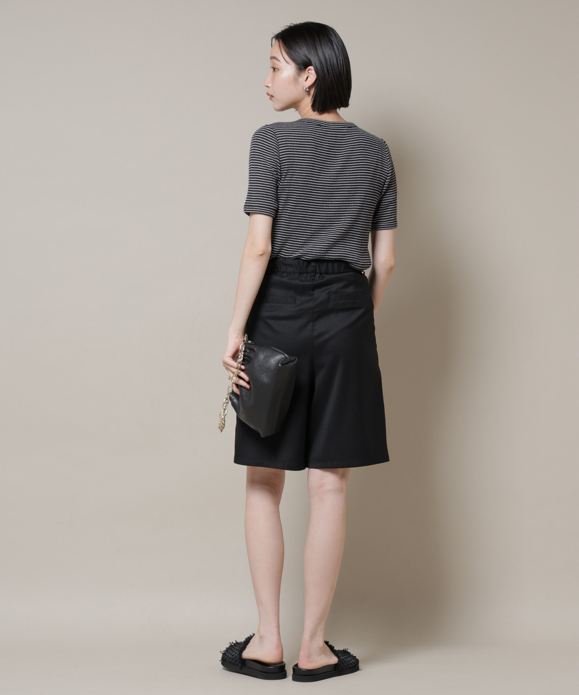 nano･universe「マルチボーダーテレコリブカットトップス」|Tシャツ・カットソー|