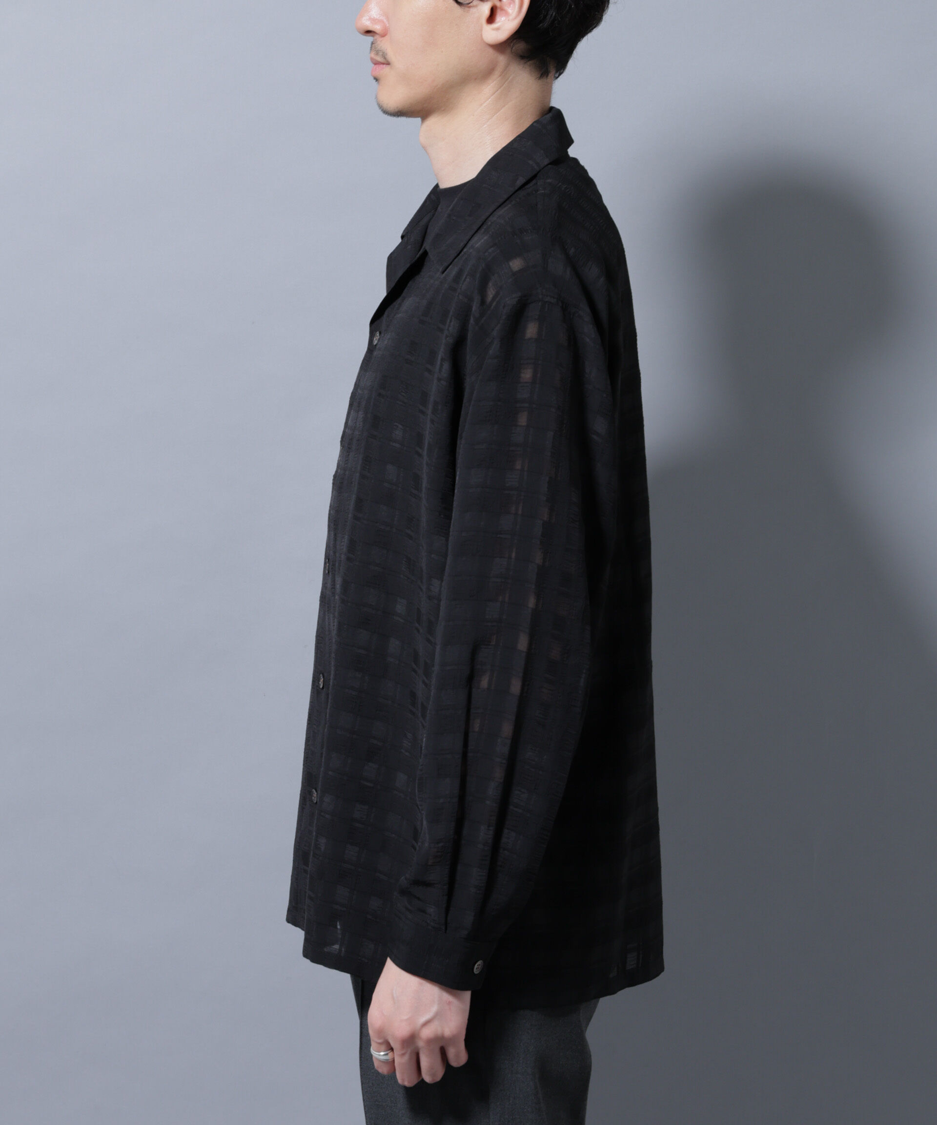 nano･universe「シースルーチェックシャツ 長袖」|シャツ・ブラウス|