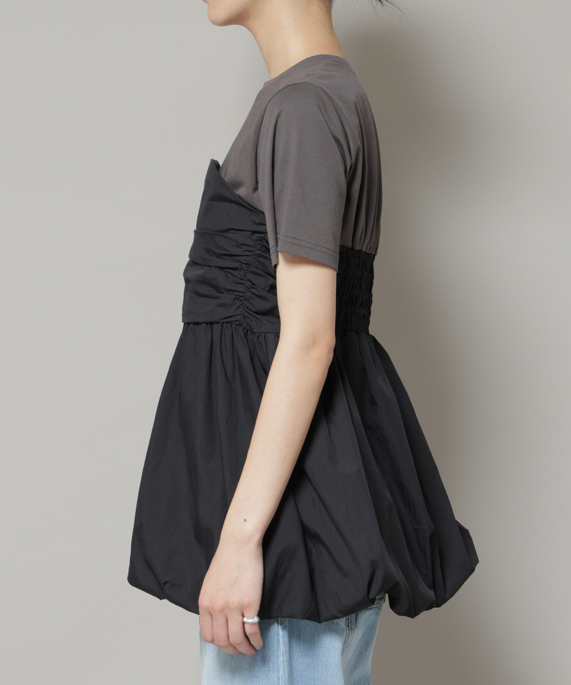 nano･universe「バルーンビスチェドッキングトップス」|Tシャツ・カットソー|