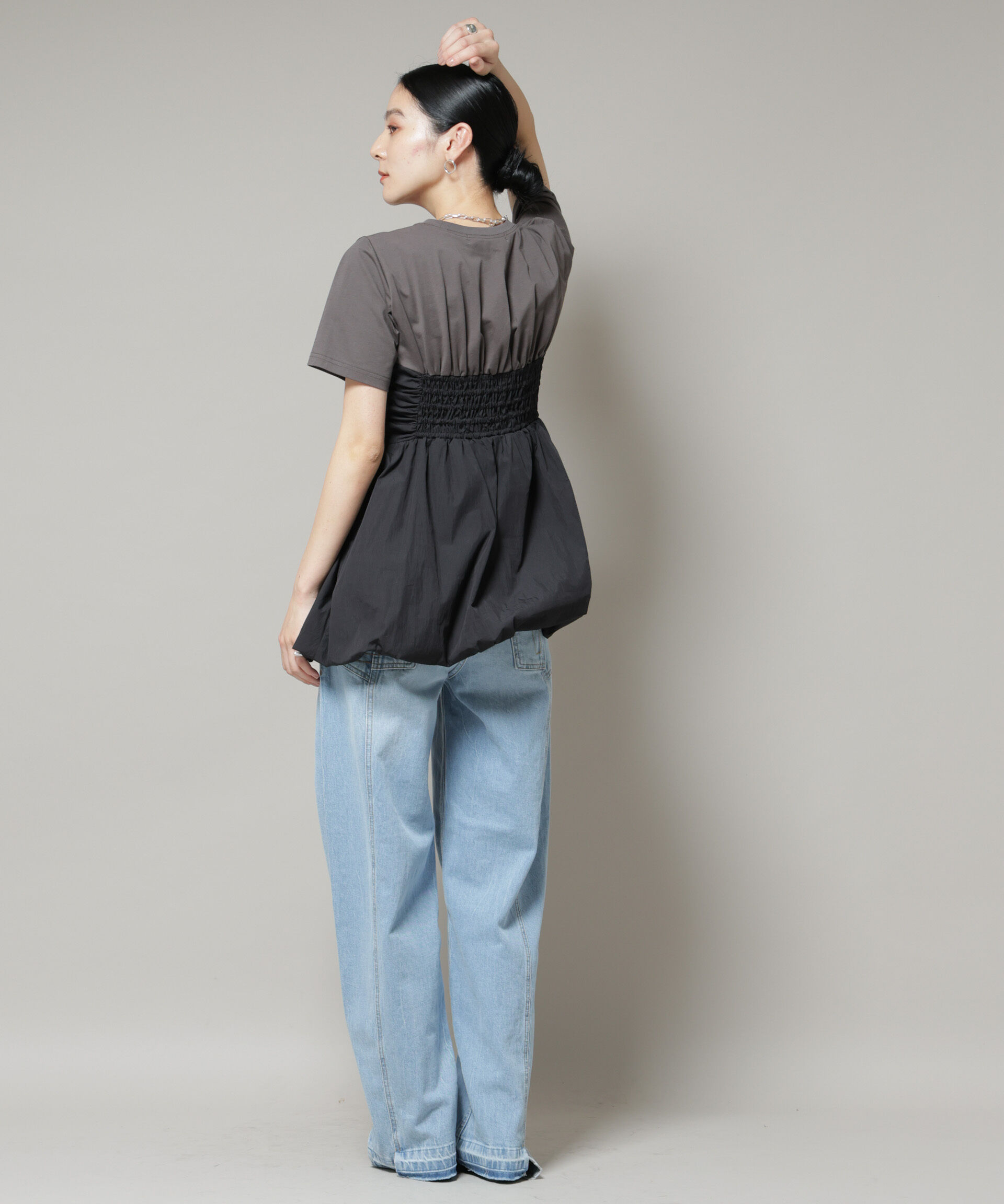 nano･universe「バルーンビスチェドッキングトップス」|Tシャツ・カットソー|