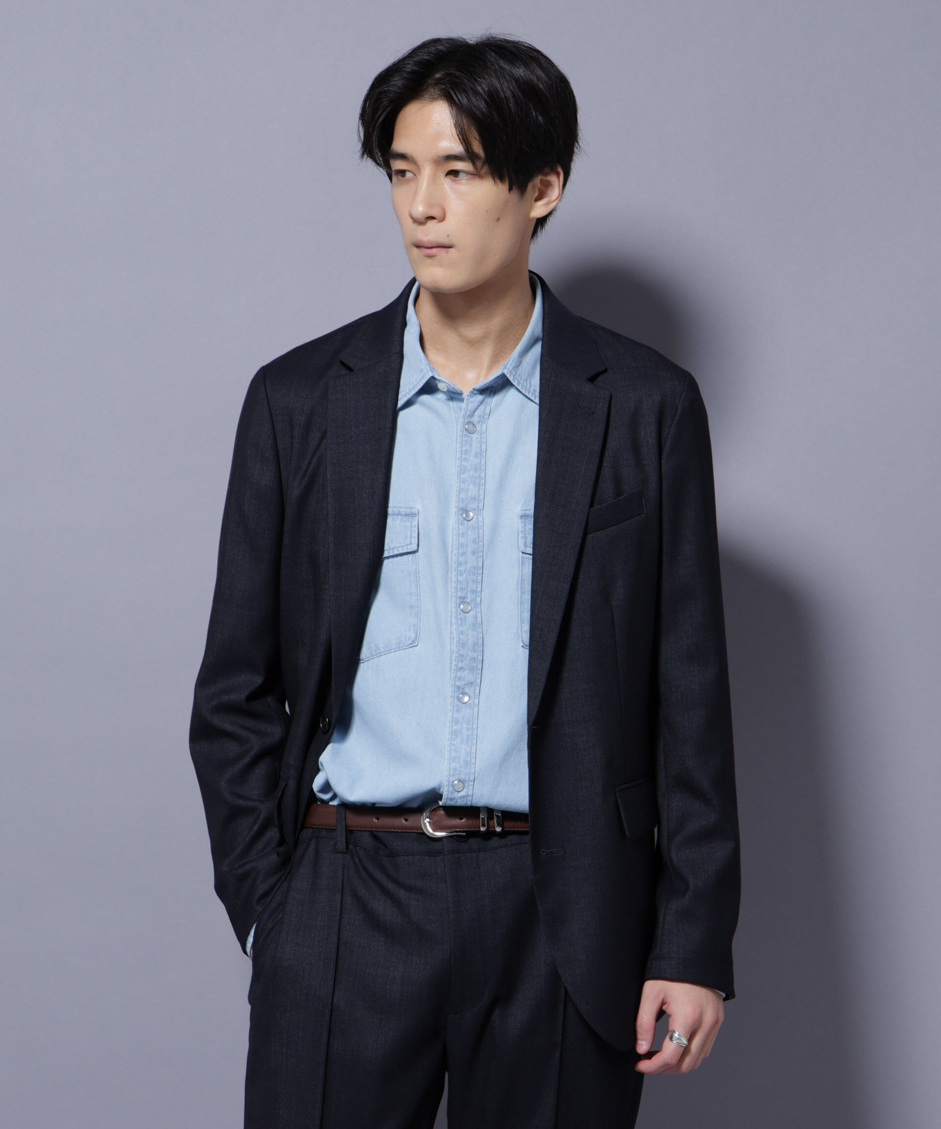 nano･universe「「N JACKET PREMIUM」ウールデニムジャケット/STRETCH(セットアップ可)」|スーツ|