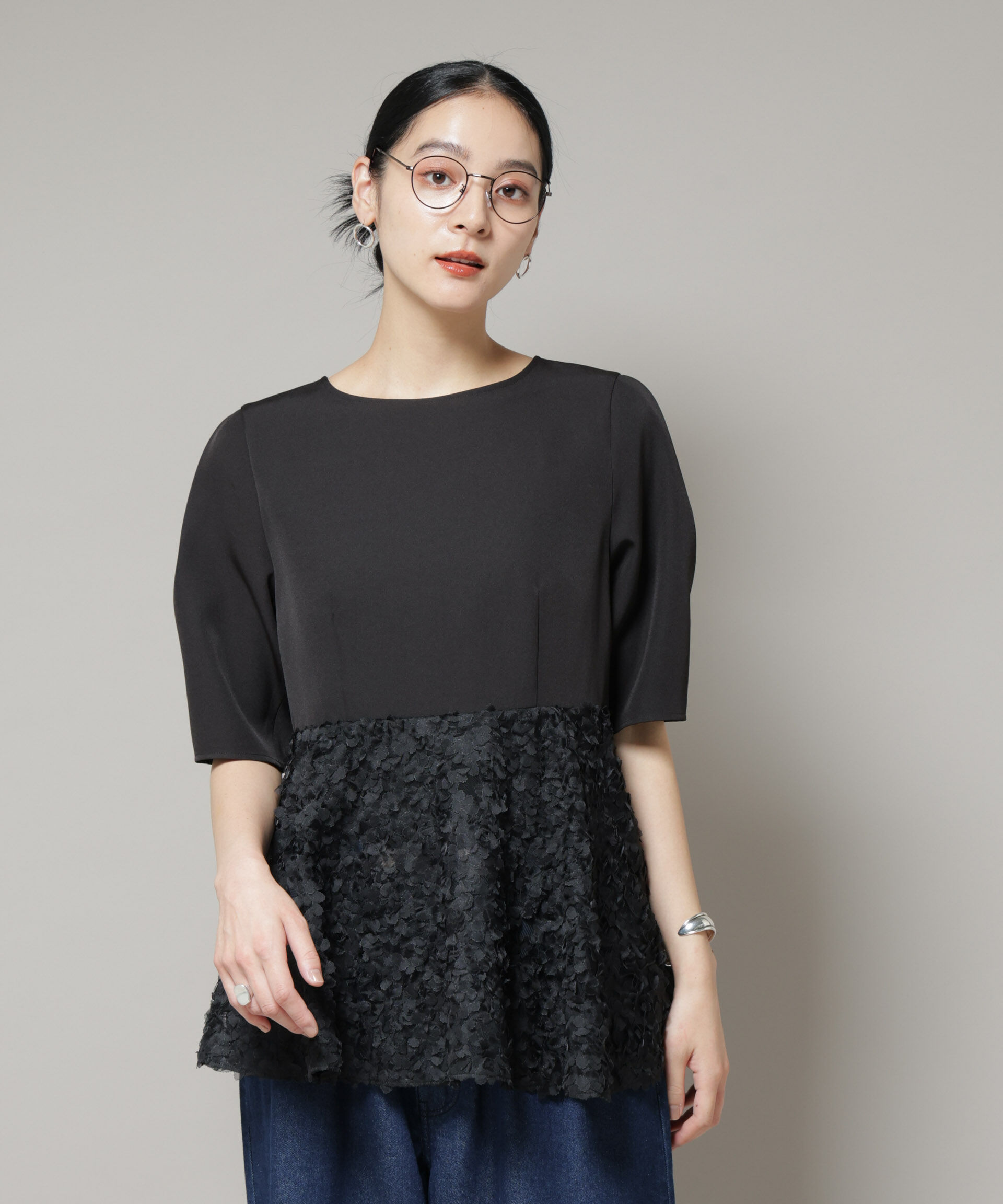 nano･universe「ペタルエンブロイダリーペプラムブラウス」|シャツ・ブラウス|