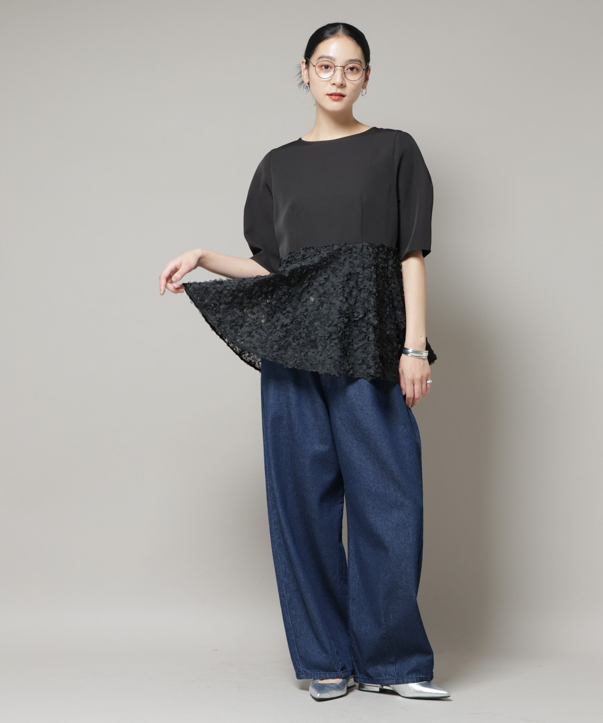 nano･universe「ペタルエンブロイダリーペプラムブラウス」|シャツ・ブラウス|