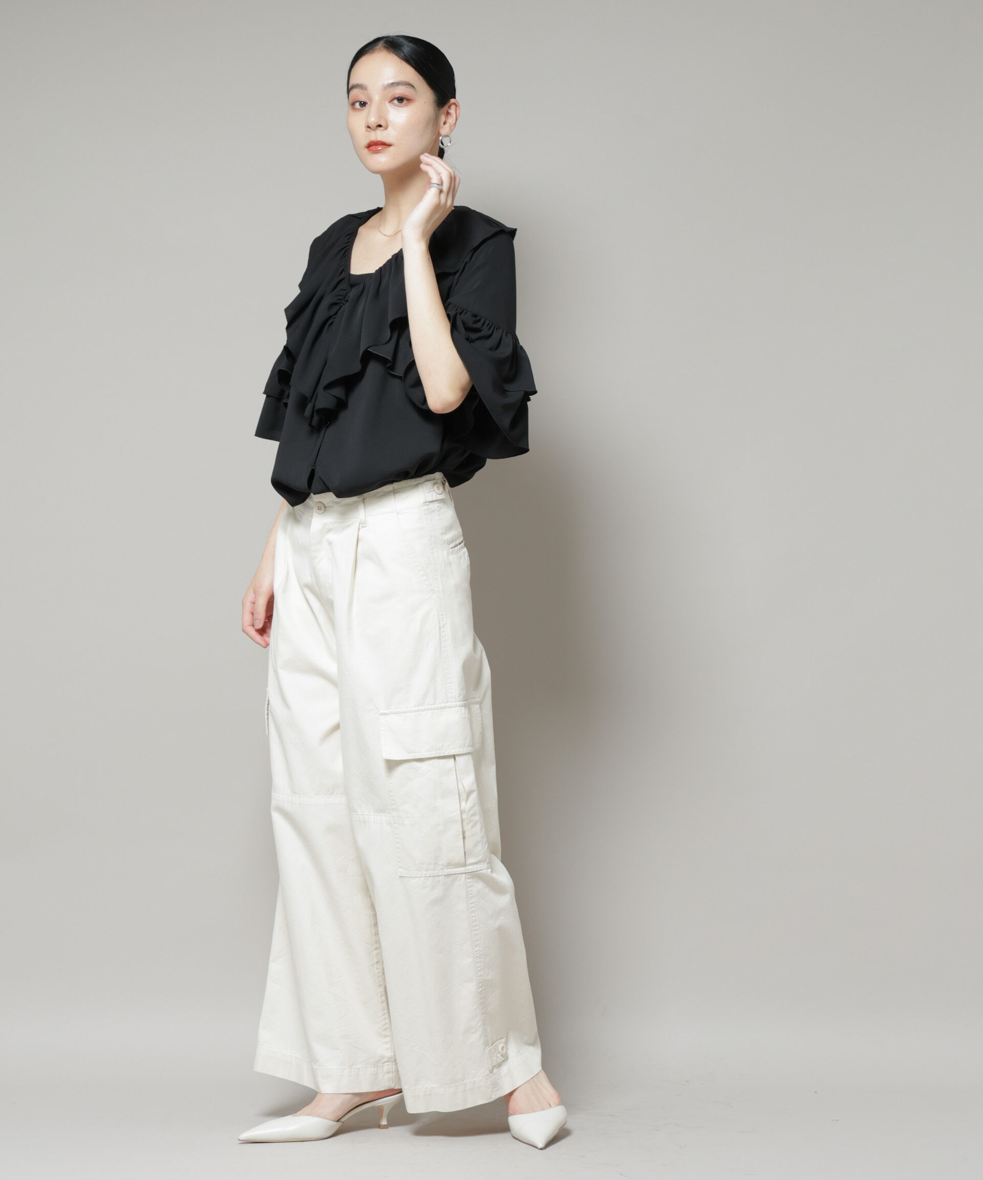 nano･universe「ピコフリルフレアブラウス」|シャツ・ブラウス|