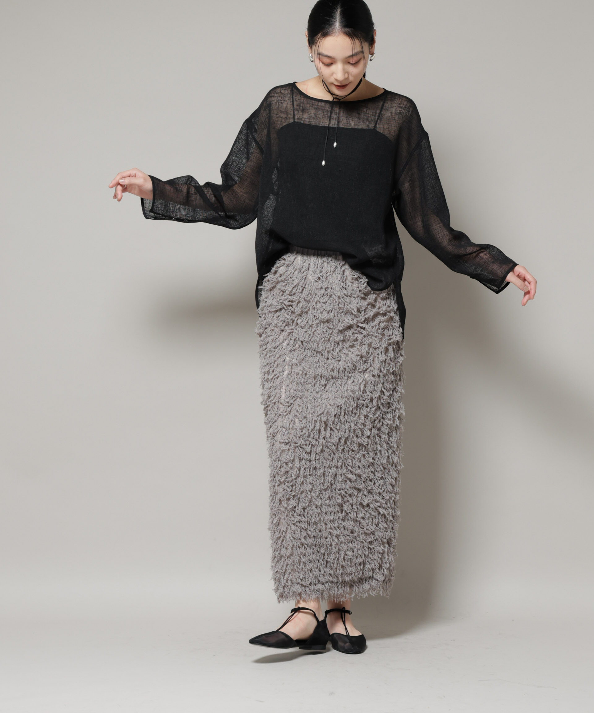 nano･universe「フリンジタイトスカート」|スカート|