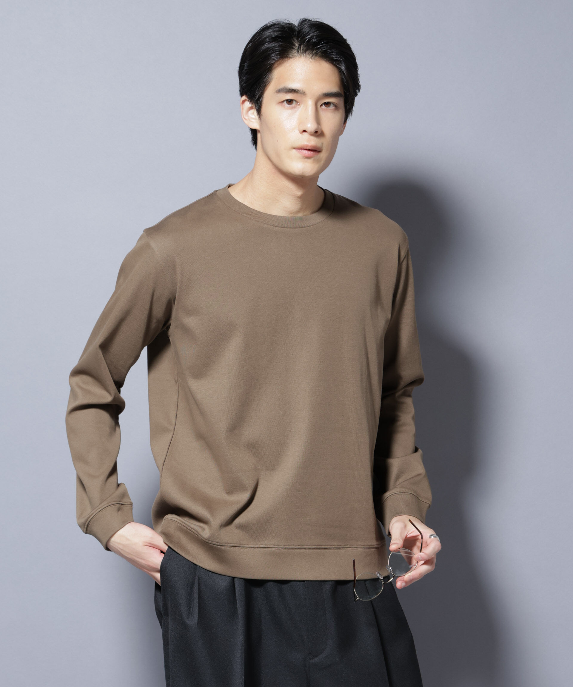 nano･universe「「FORMAL JERSEY」 クルーネックカットソー長袖」|Tシャツ・カットソー|