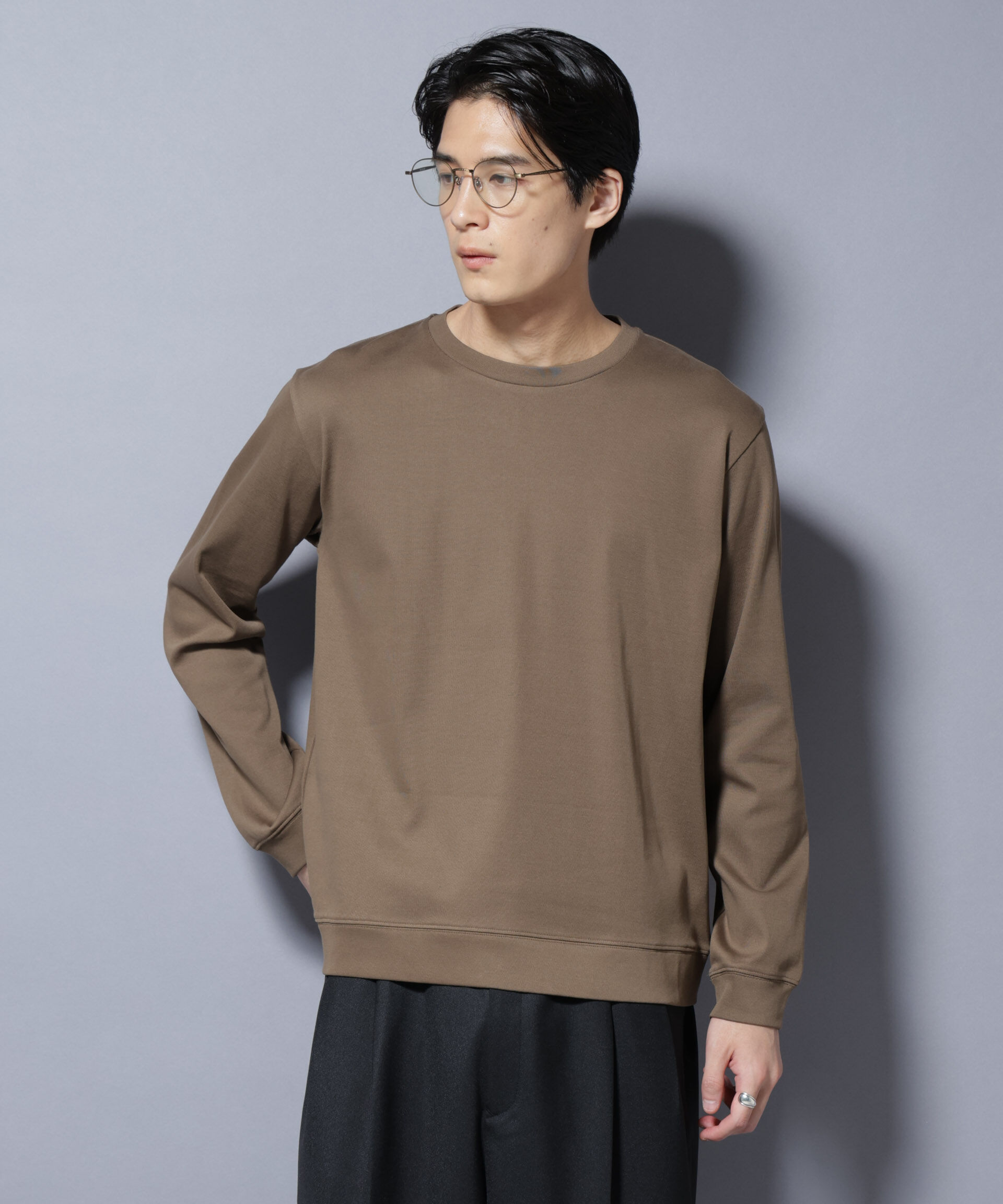 nano･universe「「FORMAL JERSEY」 クルーネックカットソー長袖」|Tシャツ・カットソー|