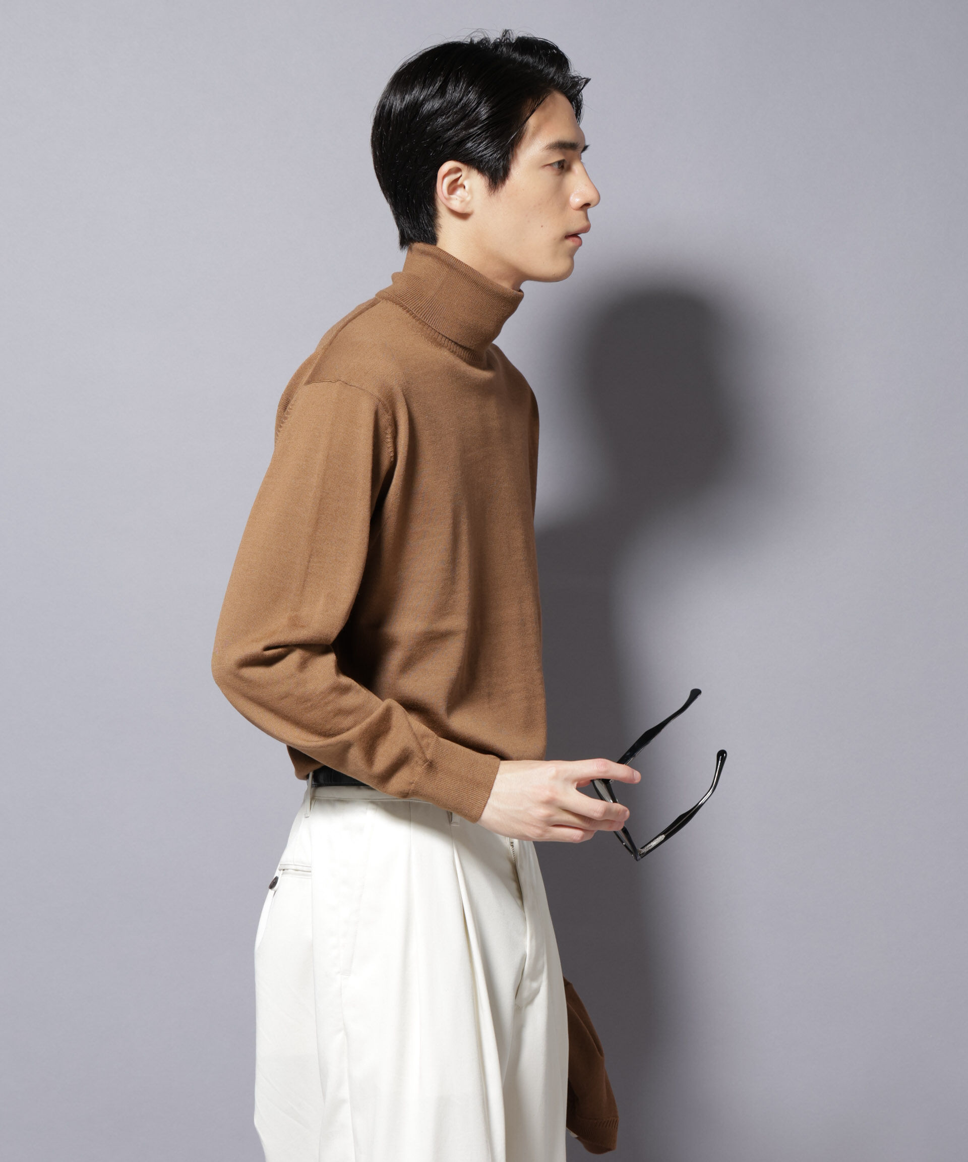 nano･universe「「毛玉レスニット」ファインゲージタートルネック」|ニット・セーター|