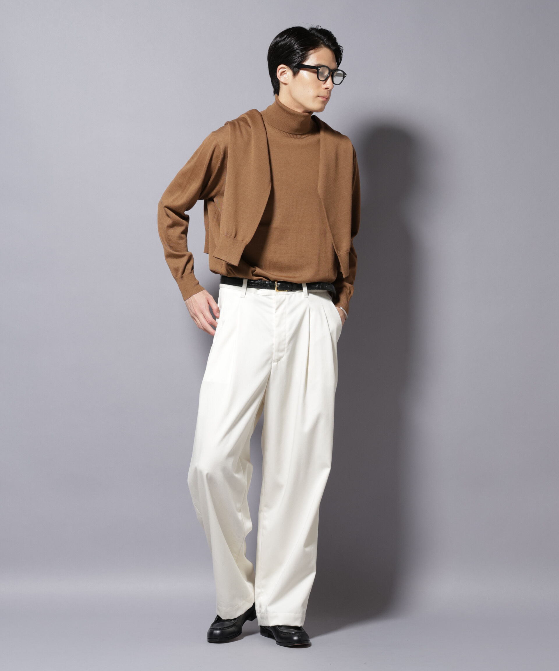 nano･universe「「毛玉レスニット」ファインゲージタートルネック」|ニット・セーター|