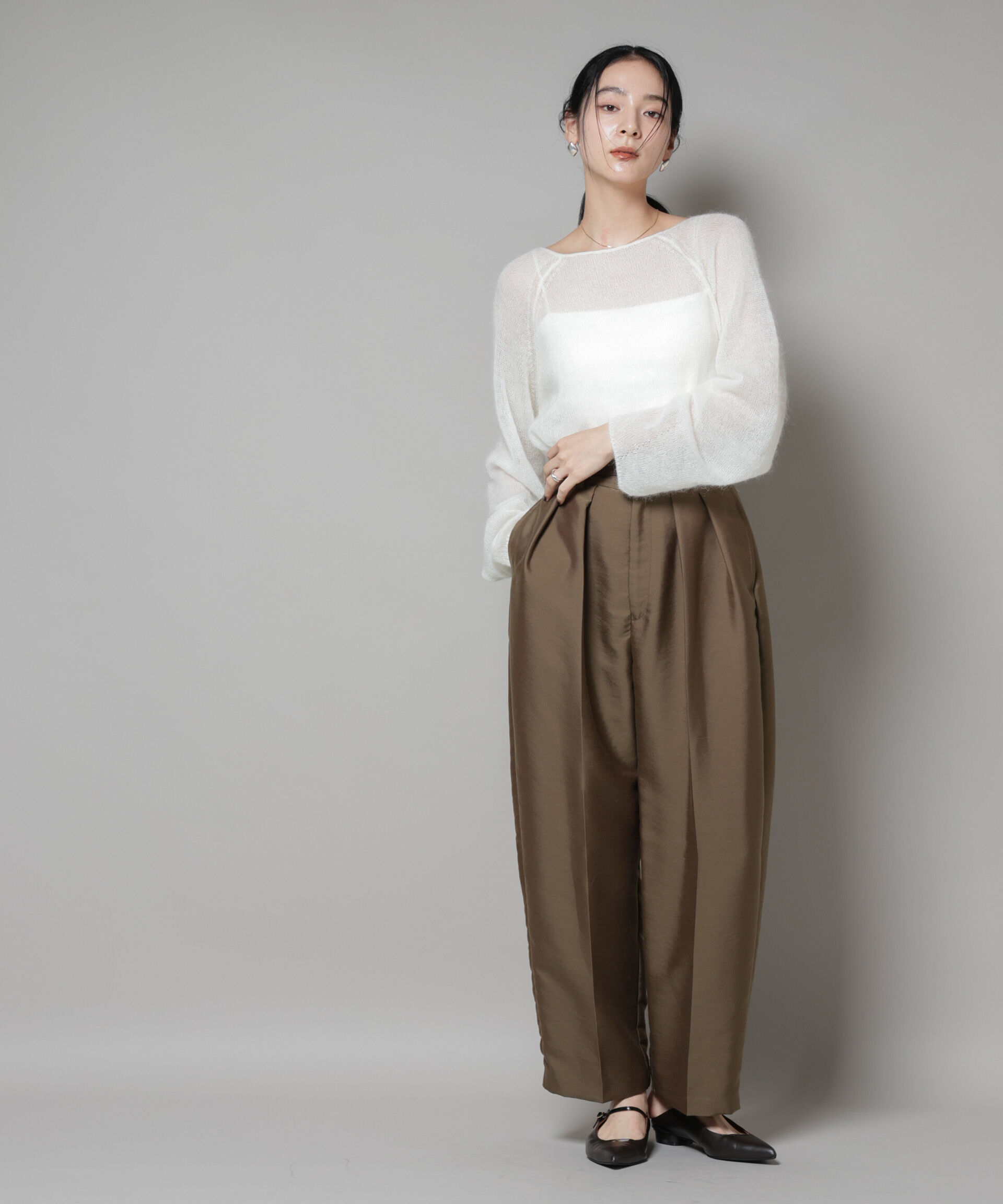 nano･universe「モヘヤ混天竺シアーニット」|ニット・セーター|