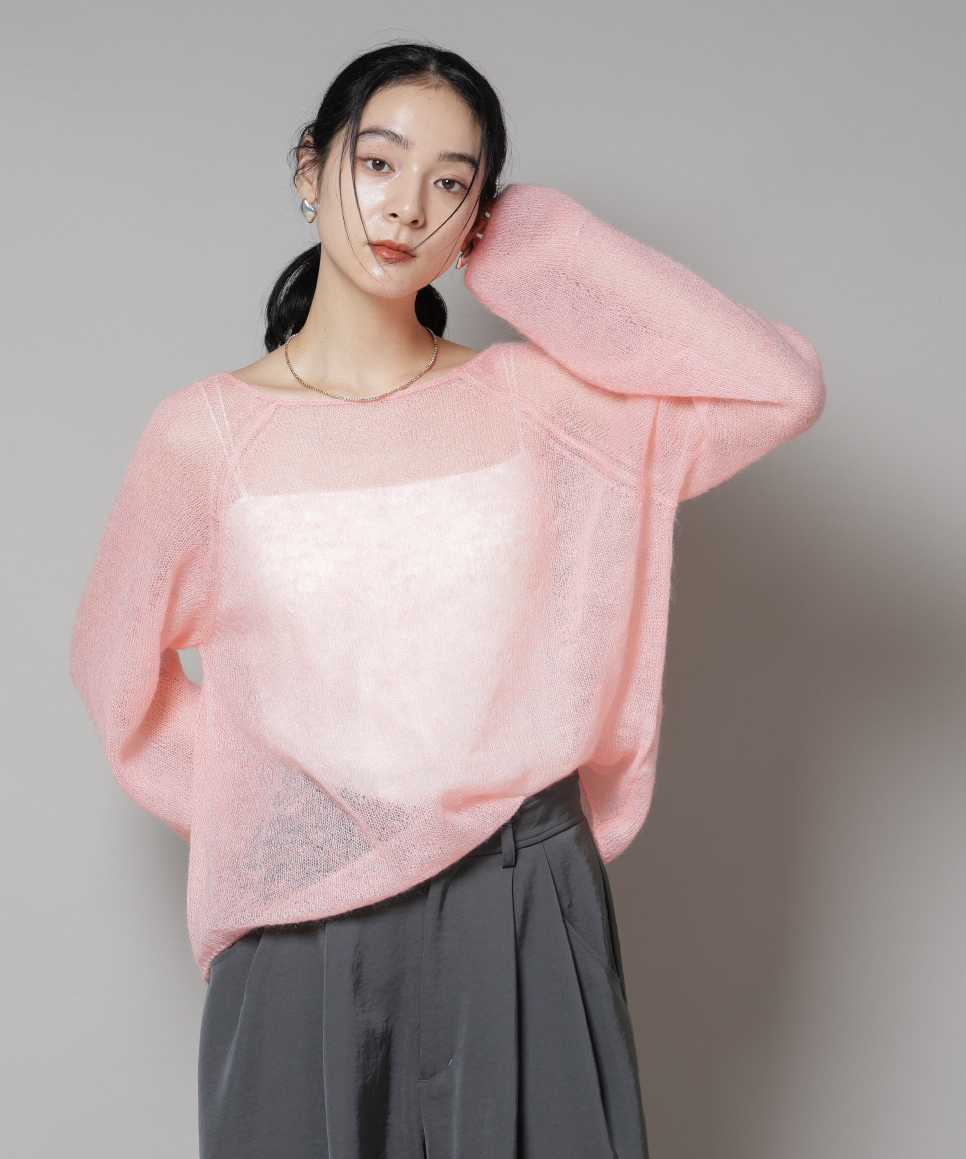 nano･universe「モヘヤ混天竺シアーニット」|ニット・セーター|