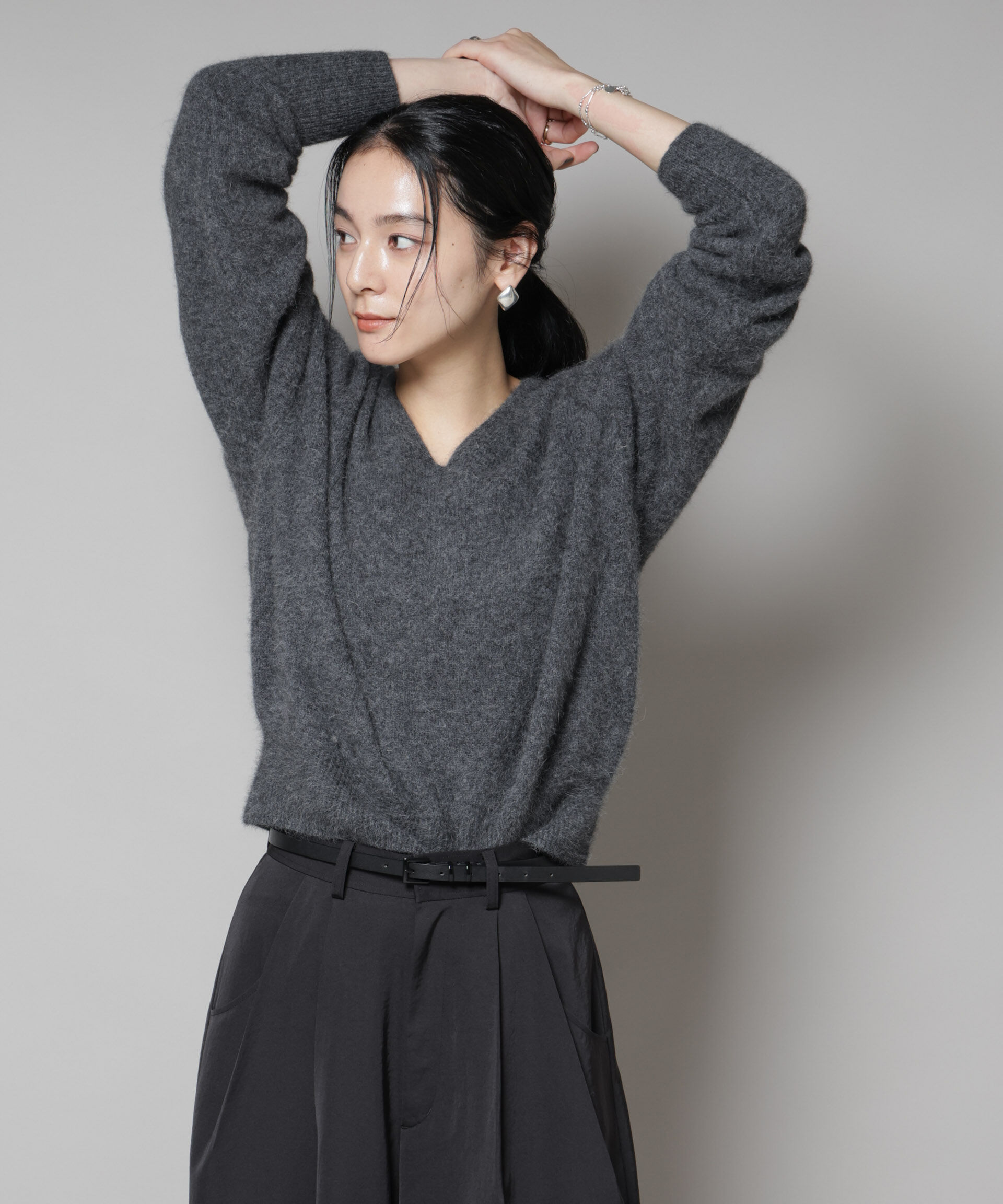 nano･universe「ウォッシャブルフォックスVネックニットプルオーバー」|ニット・セーター|