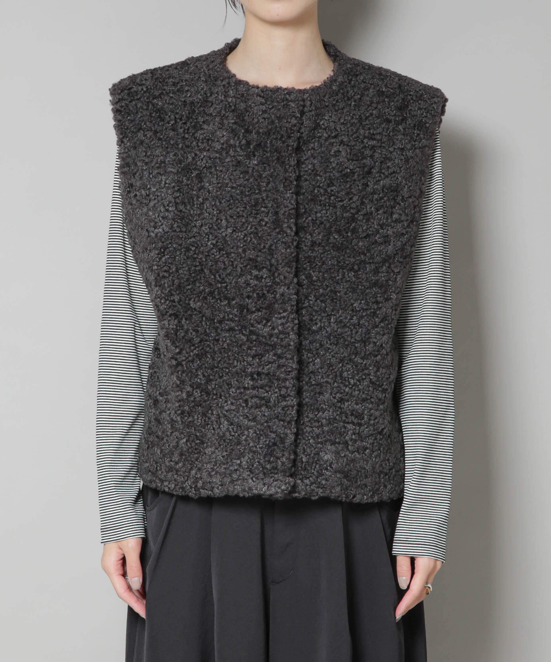 nano･universe「カーリングフェイクファージレ」|テーラードジャケット|