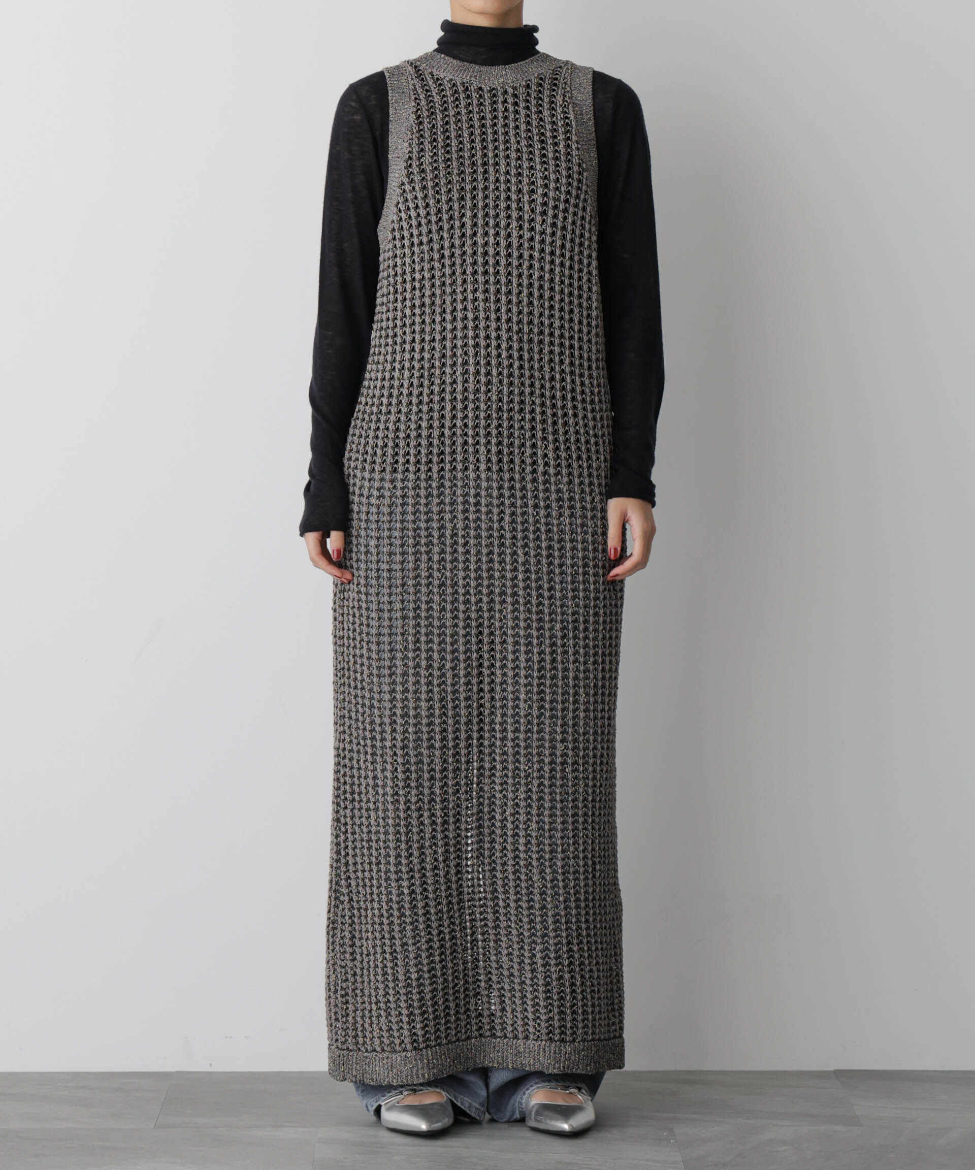 nano･universe「「STEVELOUR」シャイニーレースニットワンピース」|ニット・セーター|