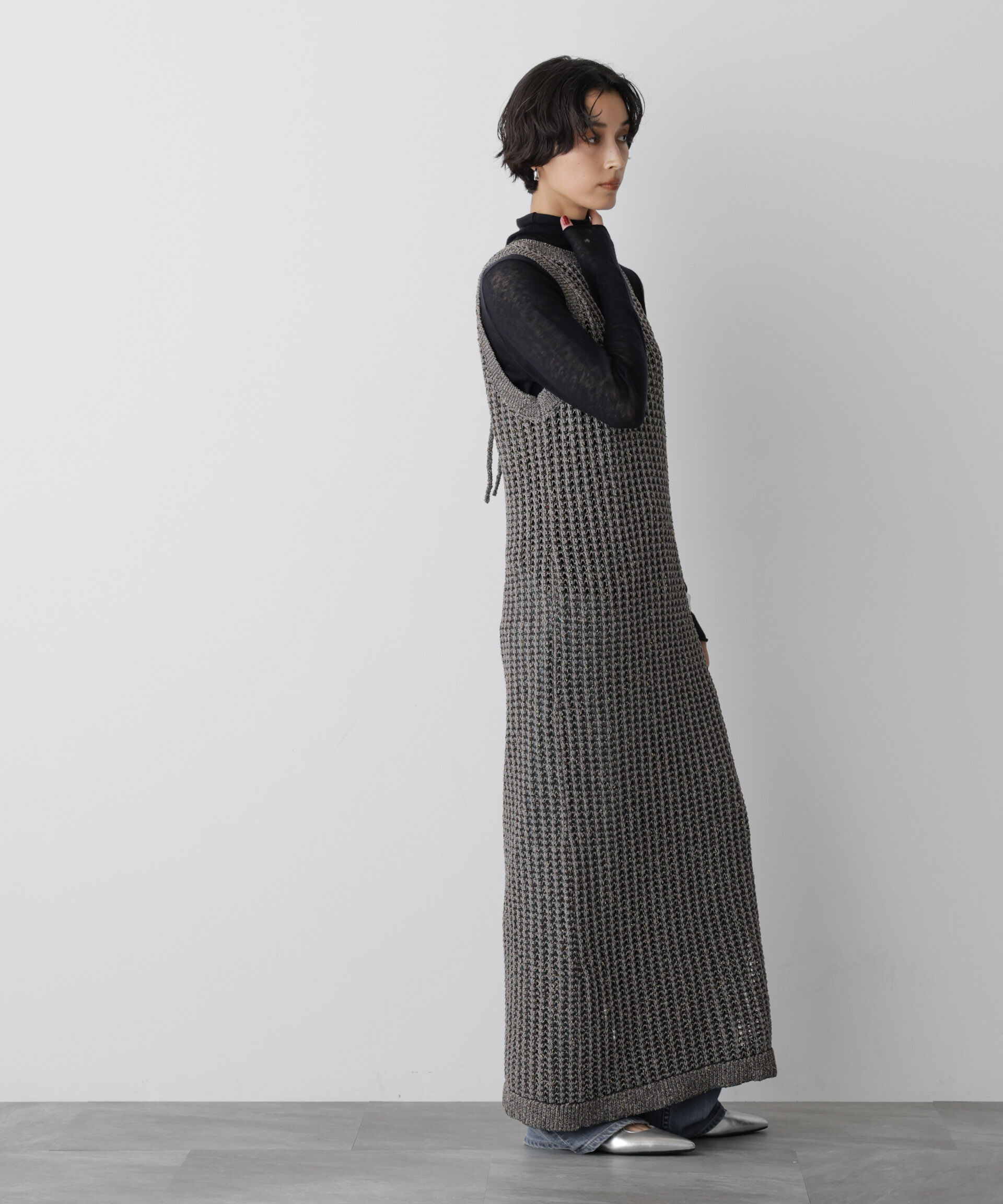 nano･universe「「STEVELOUR」シャイニーレースニットワンピース」|ニット・セーター|