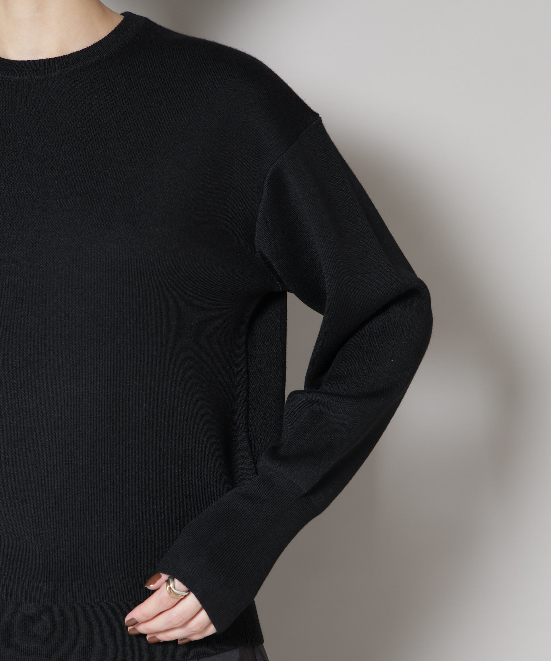 nano･universe「毛玉レスニットスムースクルーネックプルオーバー」|ニット・セーター|