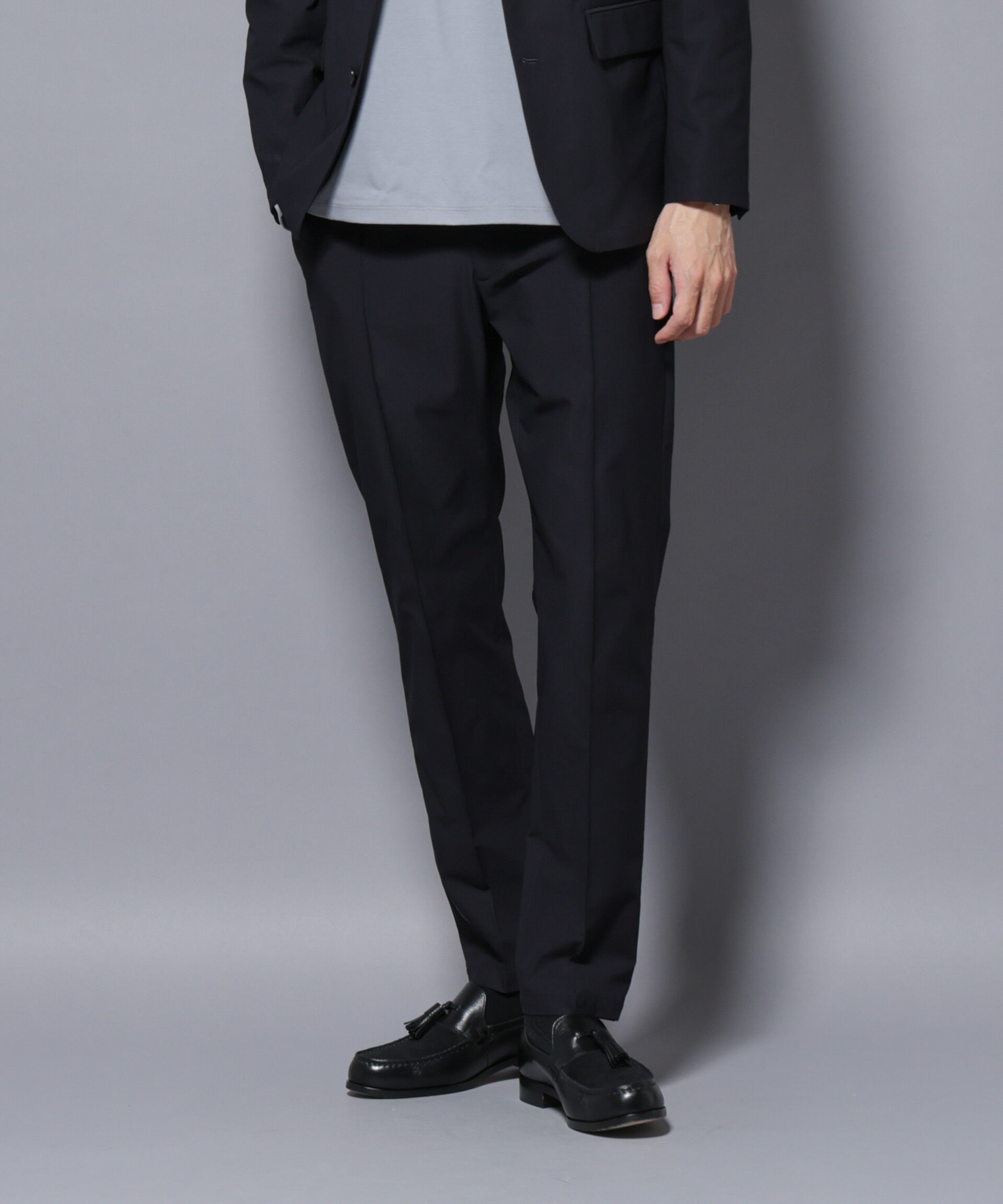 nano･universe「「N TROUSERS BASIC」TEXBRID(R) ツイルパンツ/ストレッチ・撥水(セットアップ可)」|スーツ|D.ネイビー1