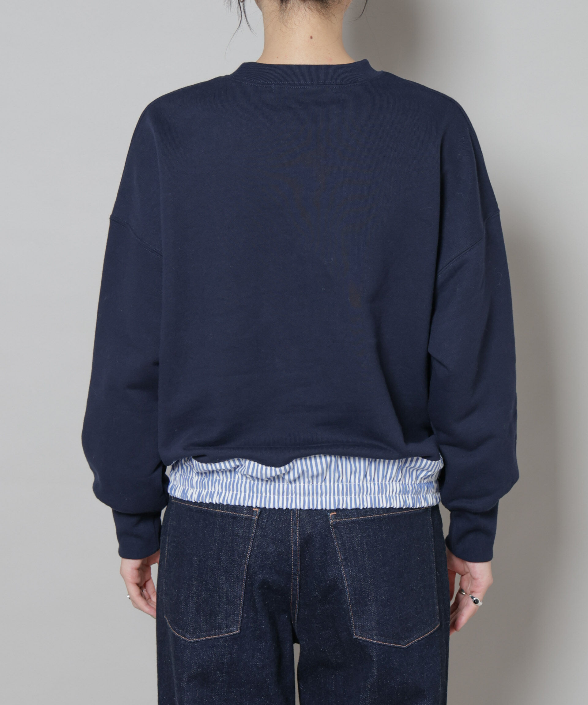 nano･universe「ブロード切替クルーネック裏毛トップス」|Tシャツ・カットソー|