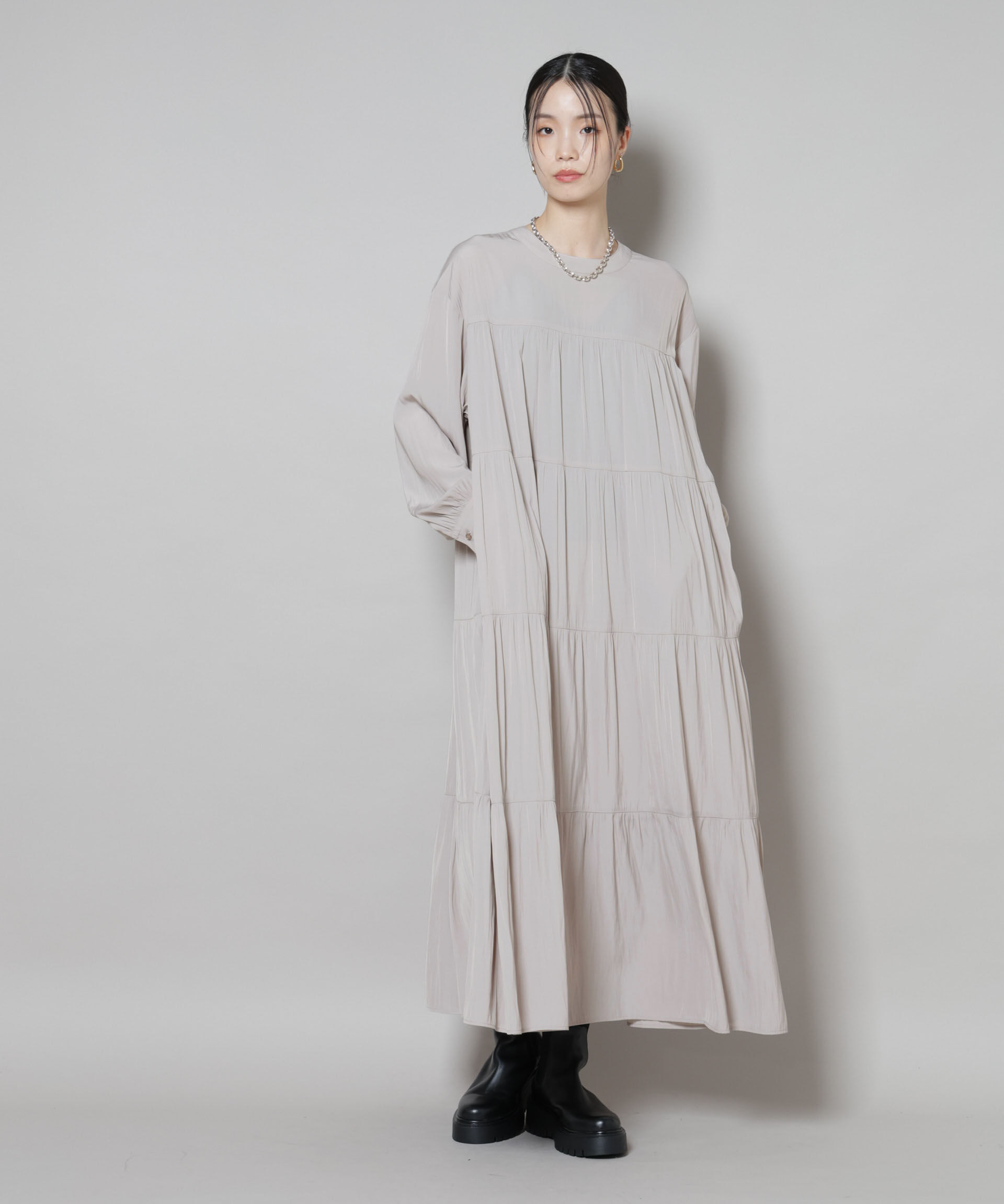 nano･universe「ティアードワンピース」|ワンピース|グレージュ3