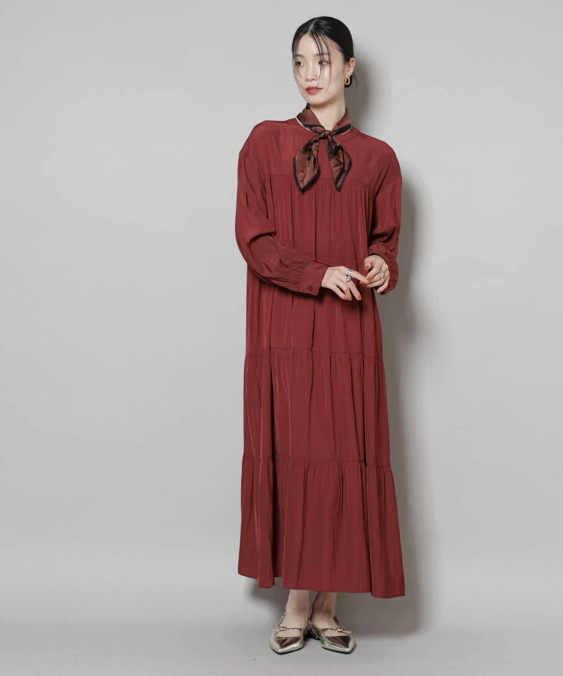 nano･universe「ティアードワンピース」|ワンピース|ブラウン